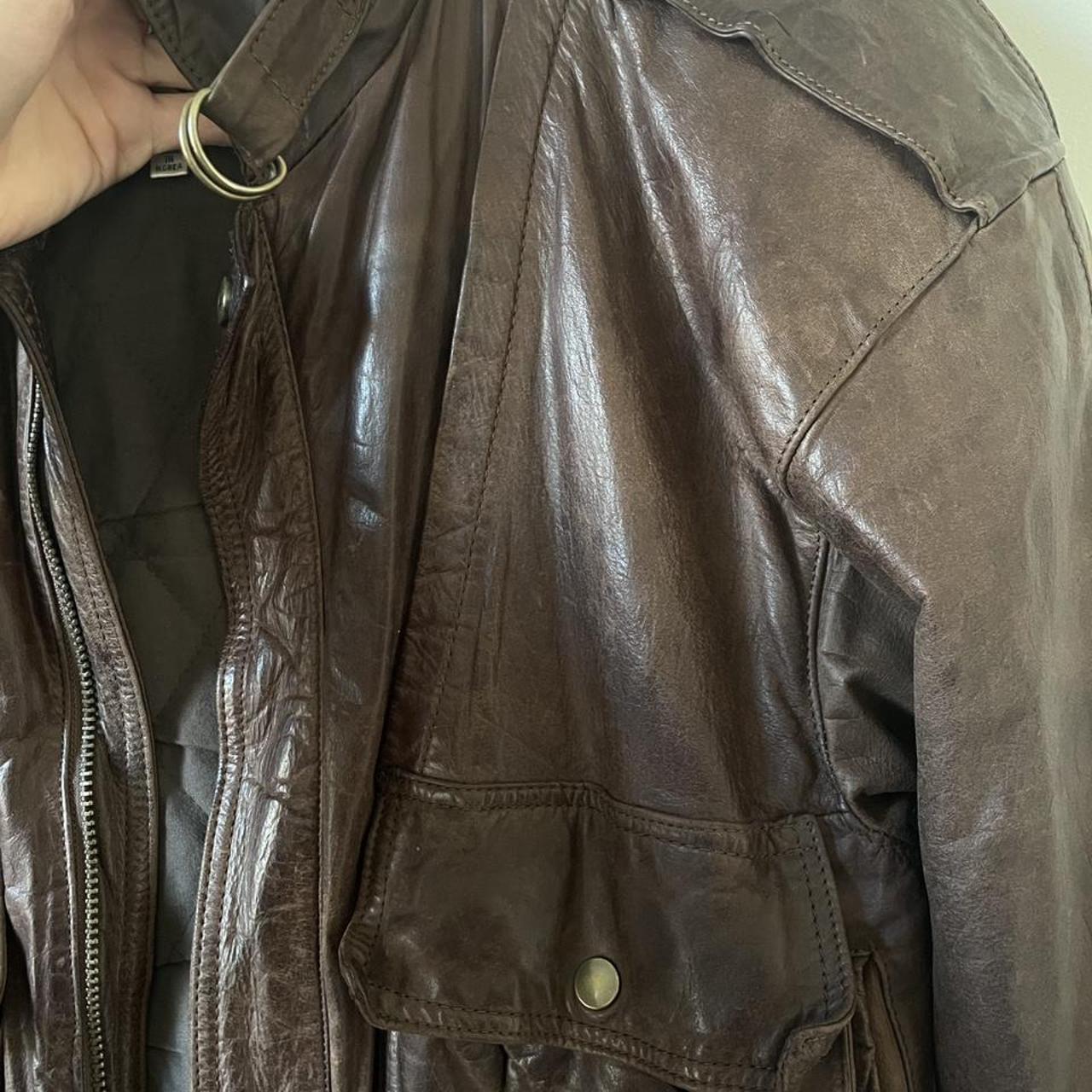 Absolutely stunning brown leather jacket. 80s era.... - Depop