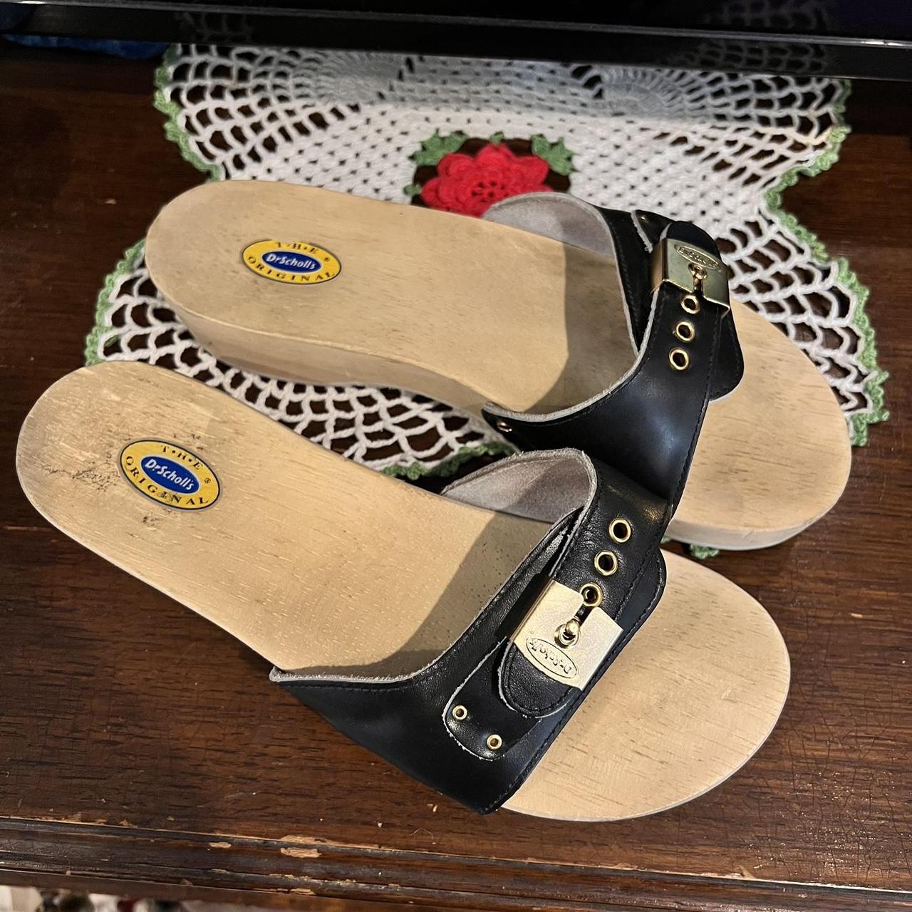 Dr scholl's wooden discount clogs