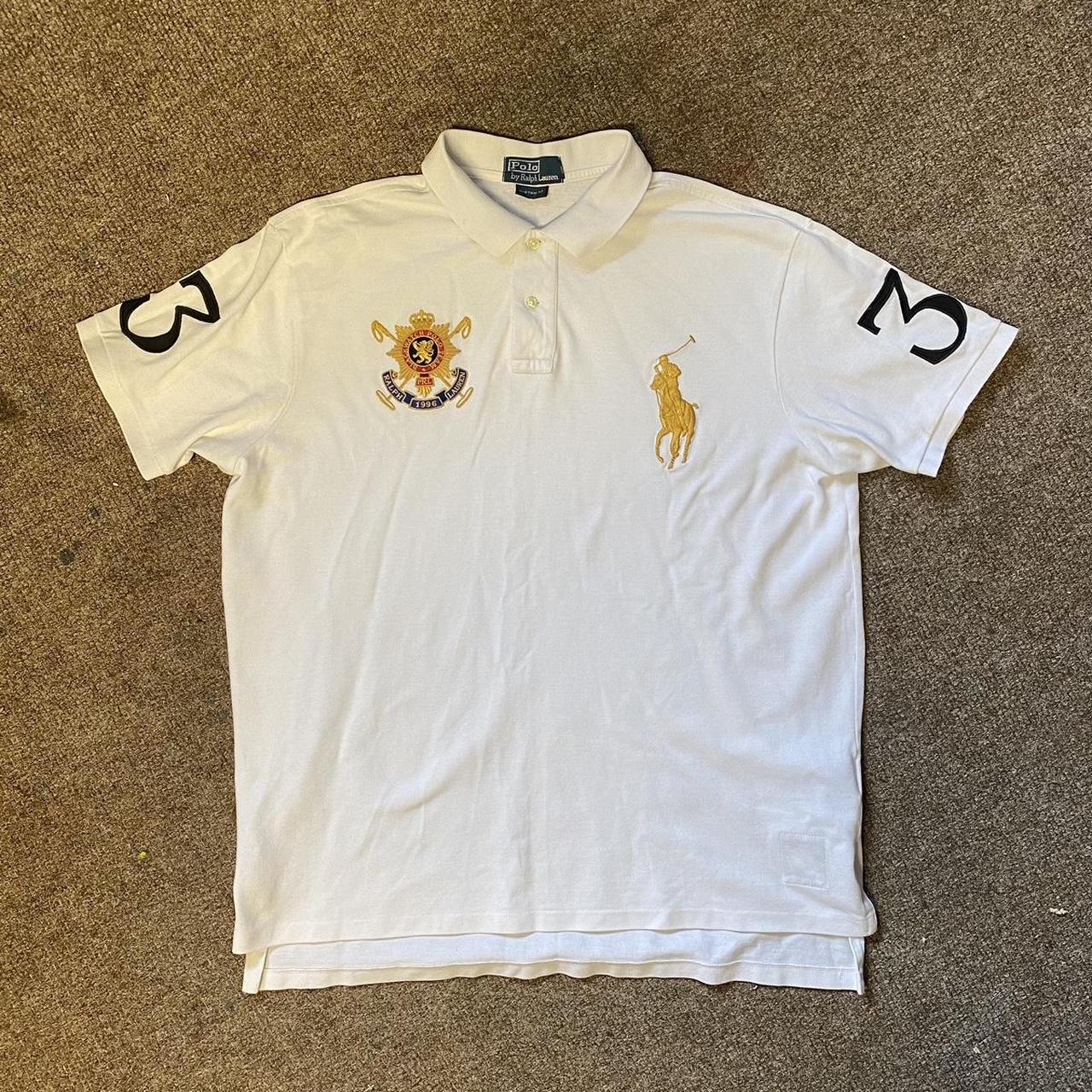 Vintage Ralph Lauren Polo Shirt Embroidered gold. Depop