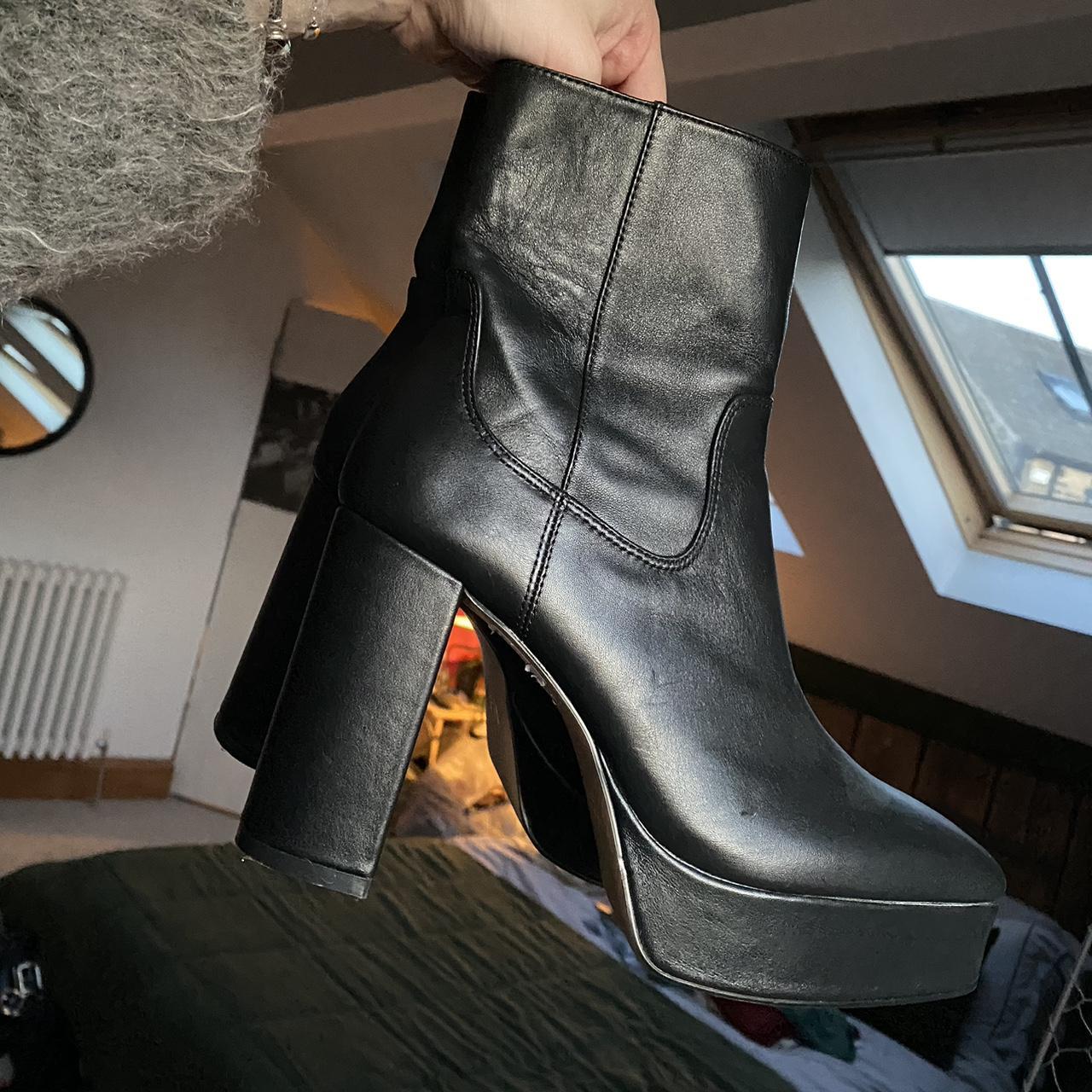 Zara platform boots • chunky platform heeled boots •... - Depop