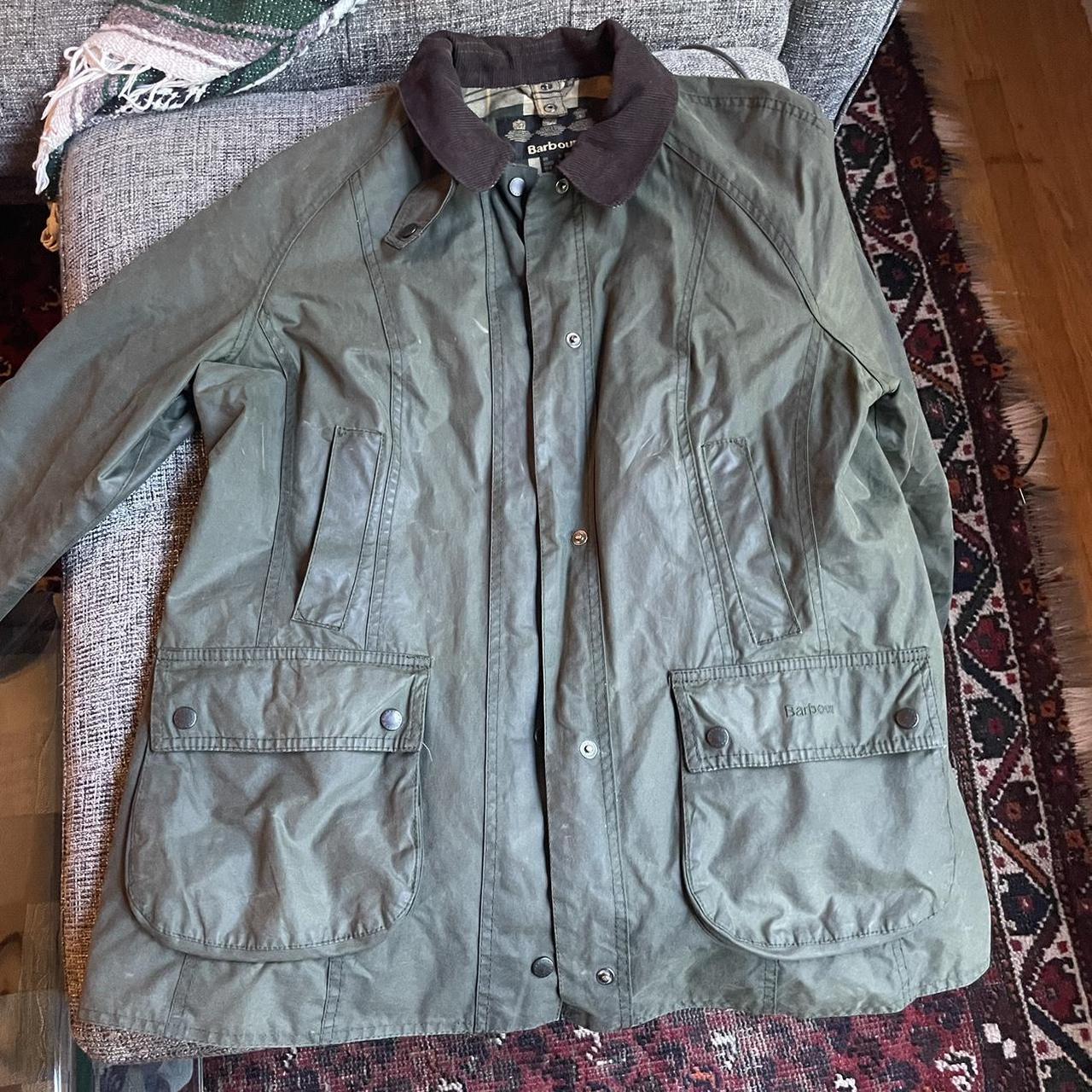 Barbour Women's Green and Khaki Jacket Depop