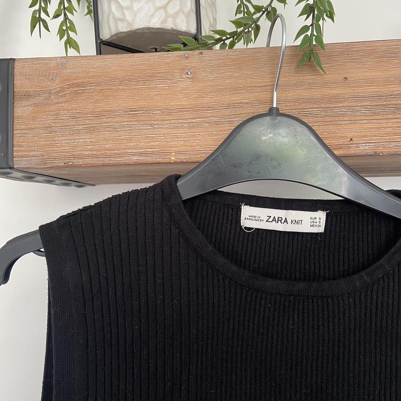 Black Zara knit tank top size S small would fit Depop