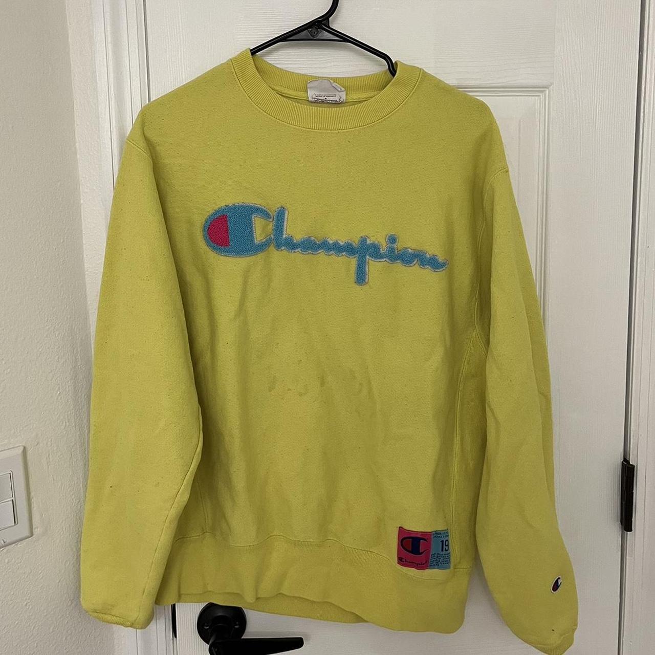 Champion light best sale yellow sweatshirt