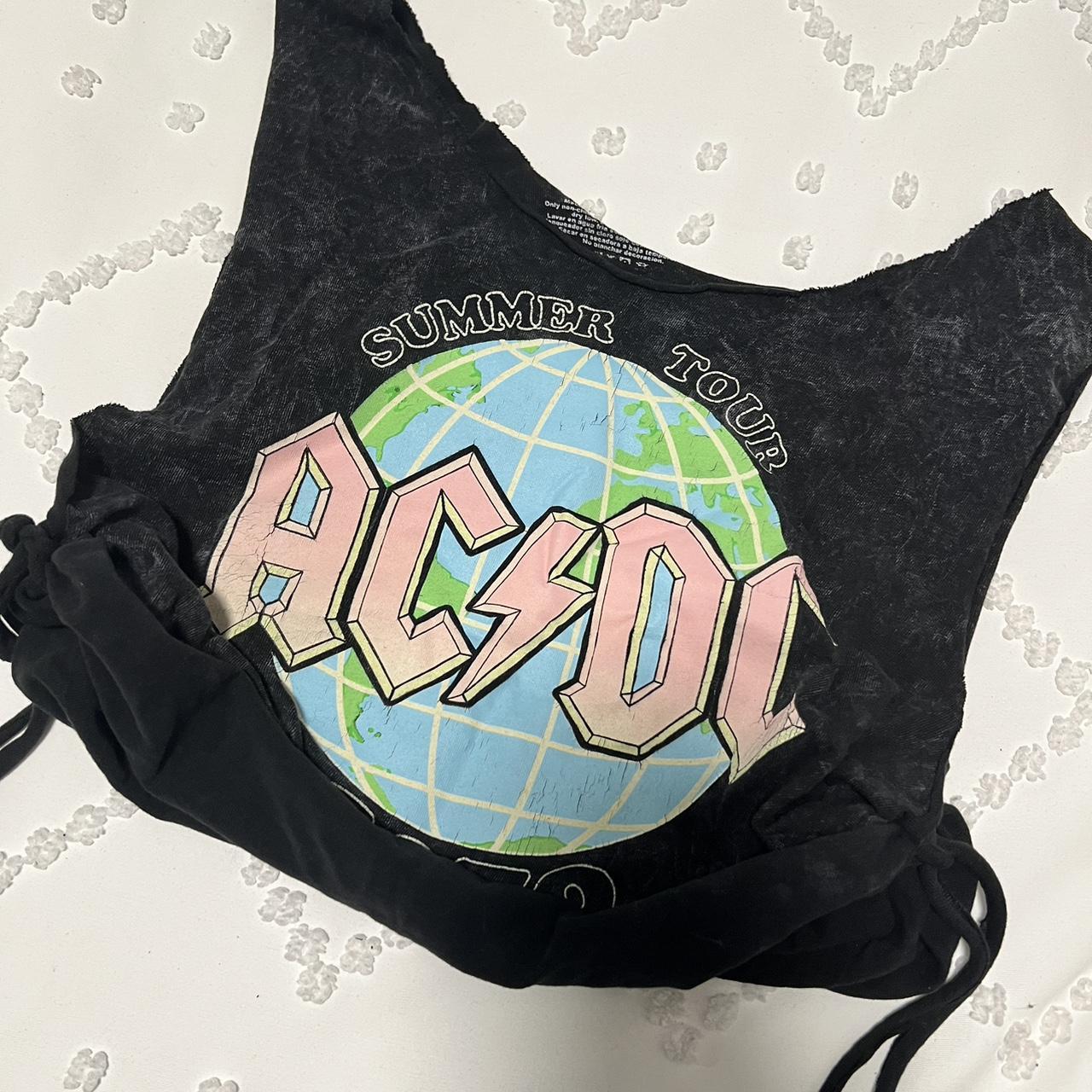 80s Inspired ac/dc cut tank top 🖤 - Depop