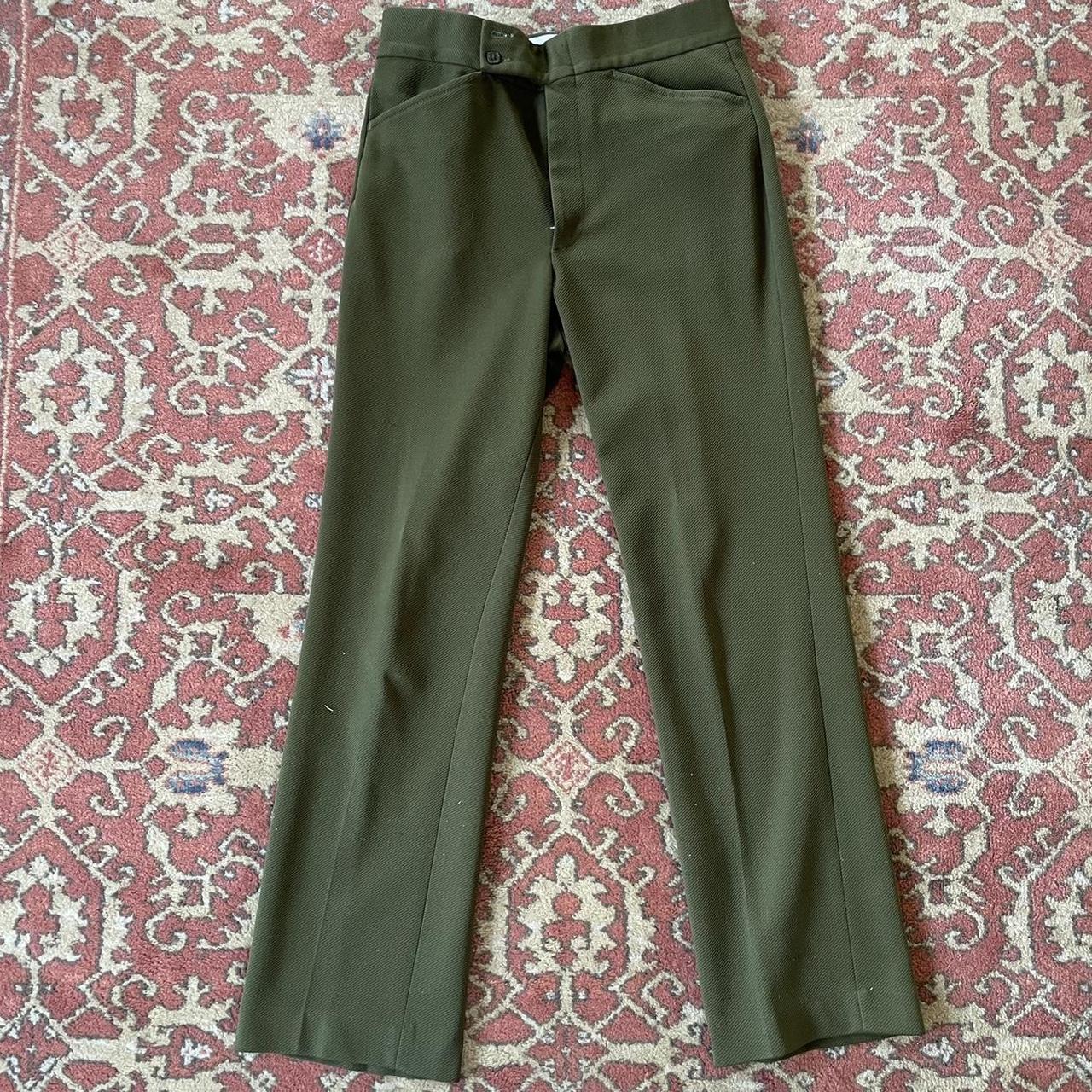 Farah Men's Green and Khaki Trousers