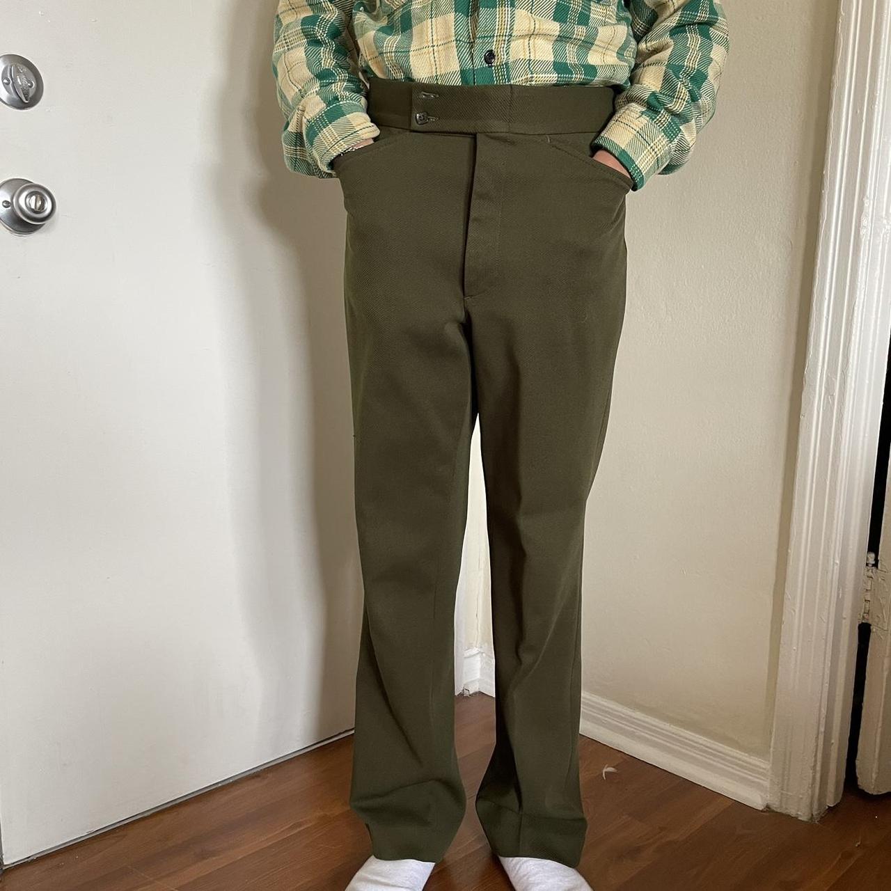 Farah Men's Green and Khaki Trousers (4)