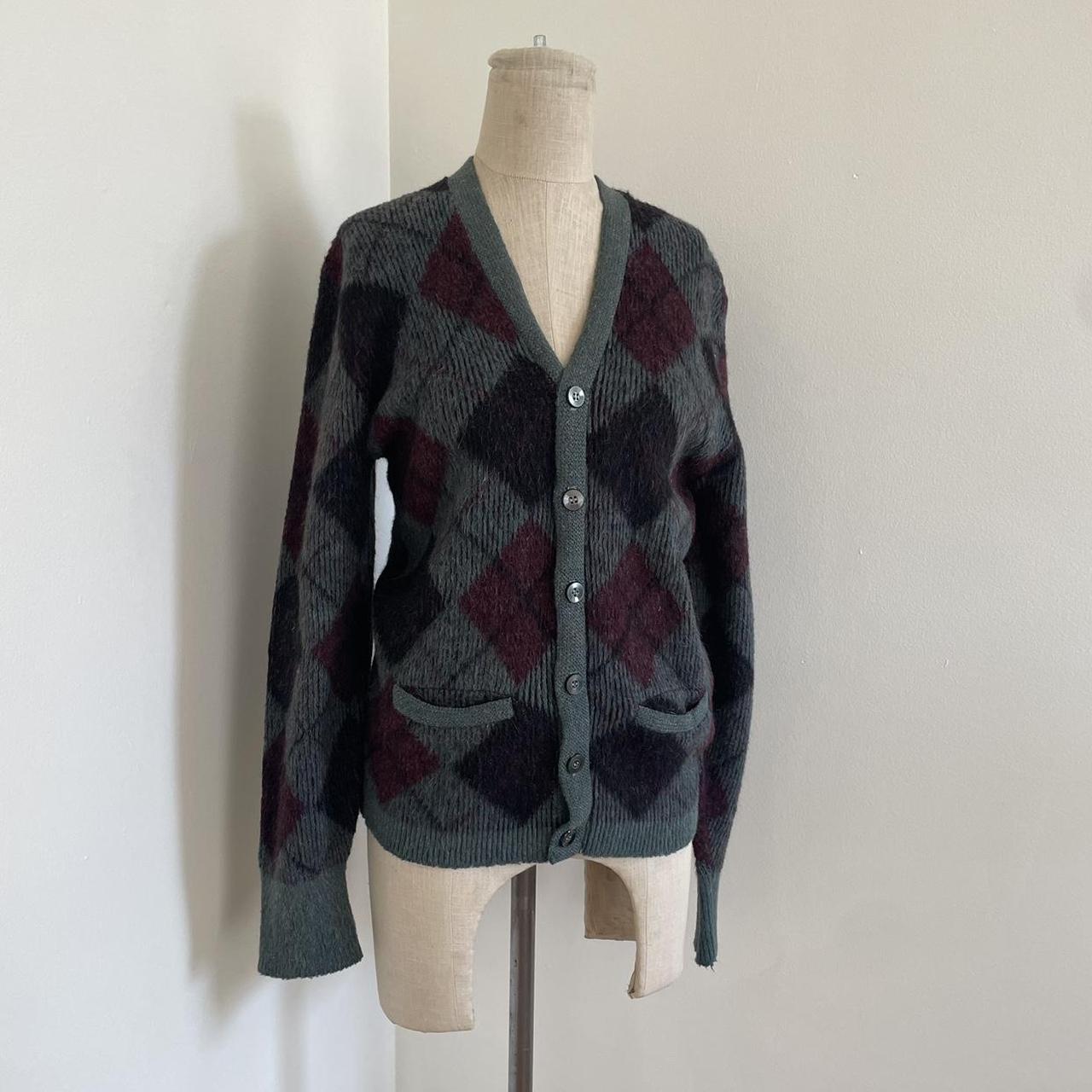 Vintage cardigan 'Mohair' argyle