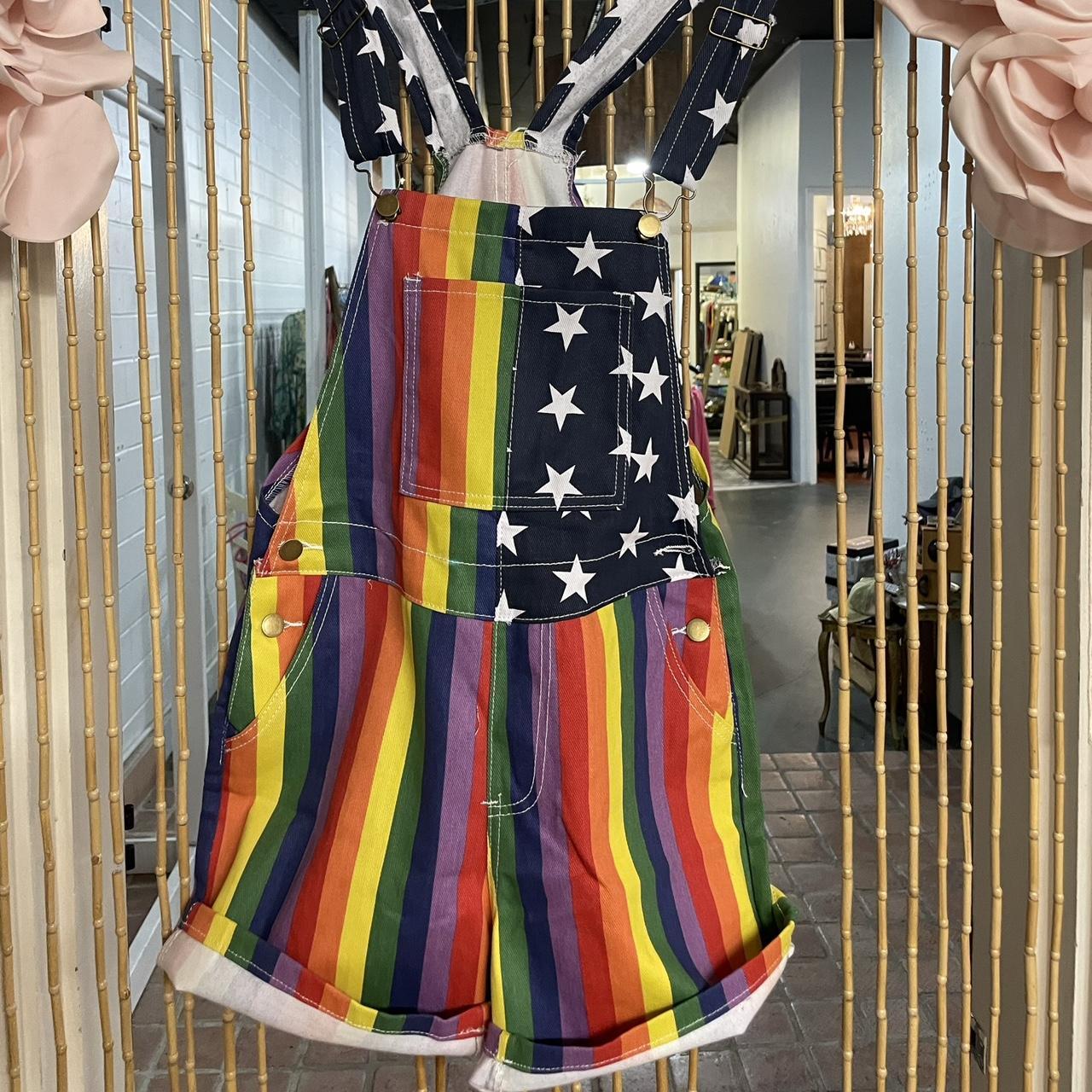 Rainbow deals overalls shorts