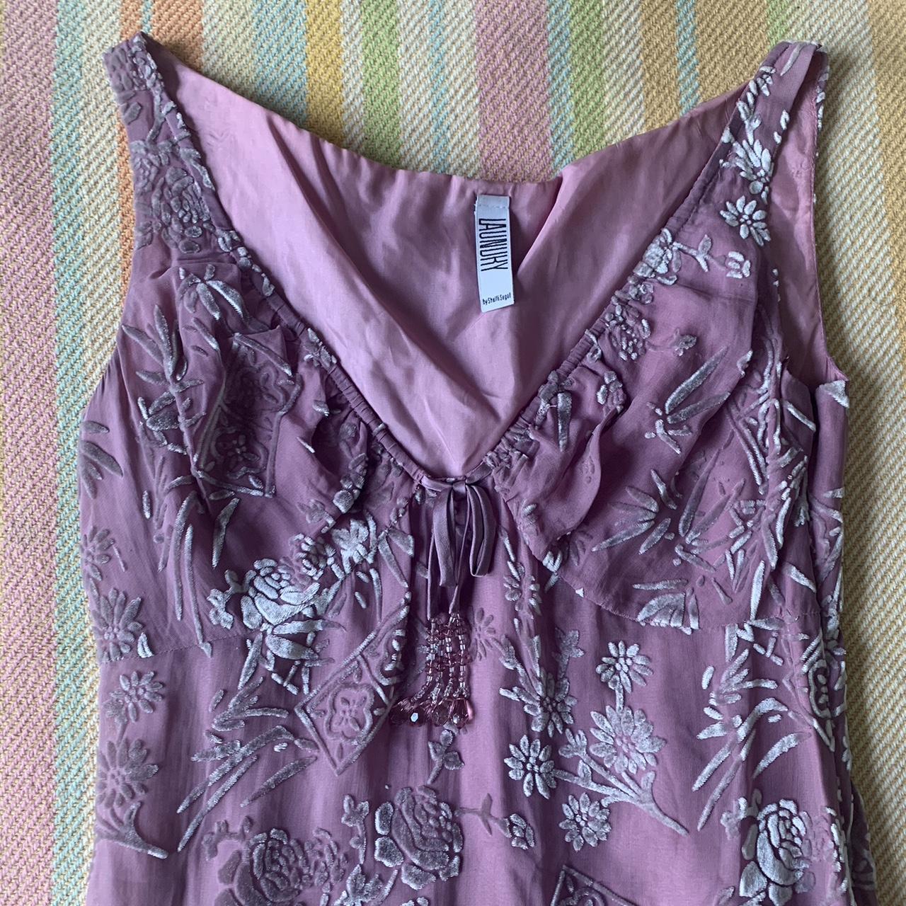 Laundry by Shelli Segal Women's Purple and Pink Dress | Depop