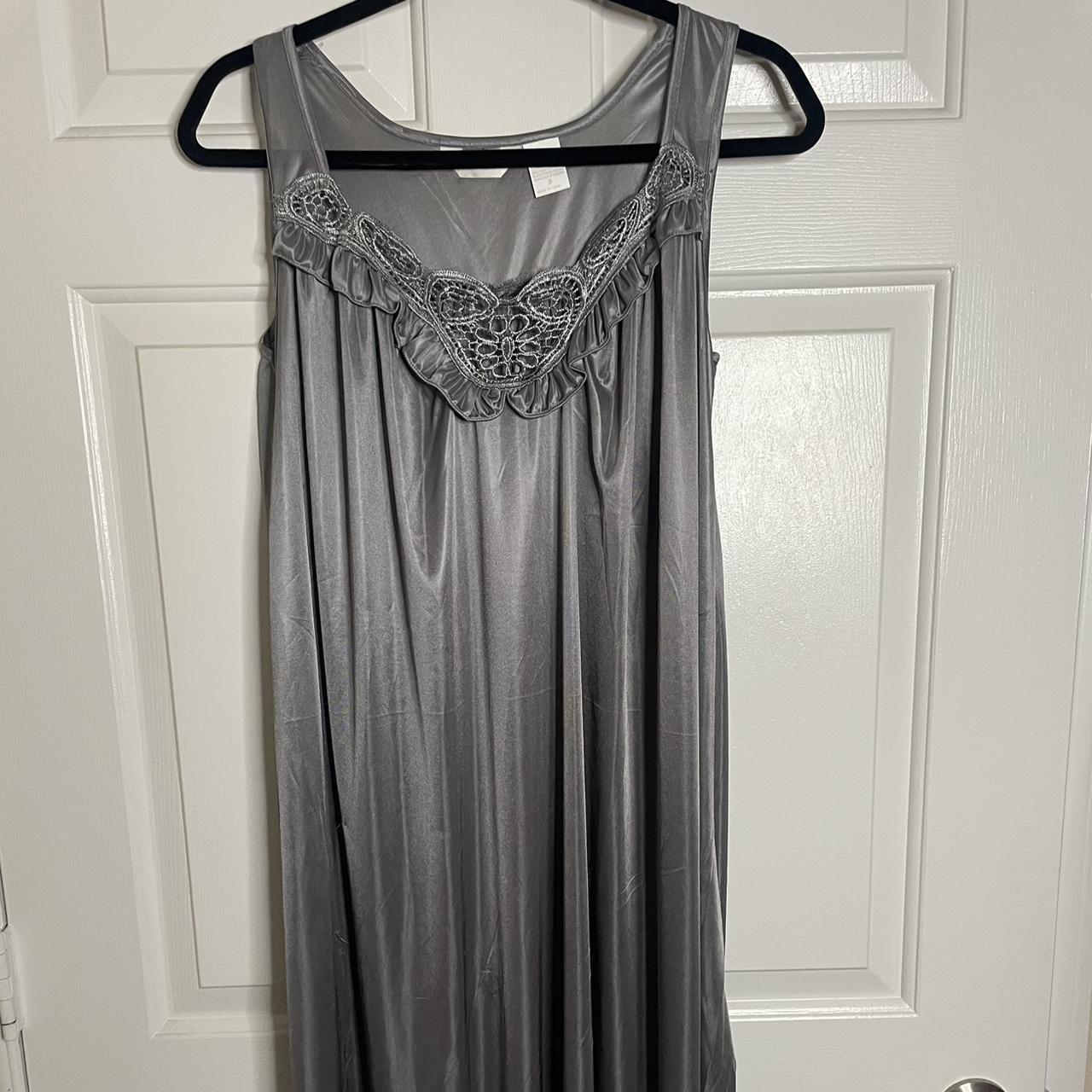 grey long night gown brand is LATI FASHION size... - Depop