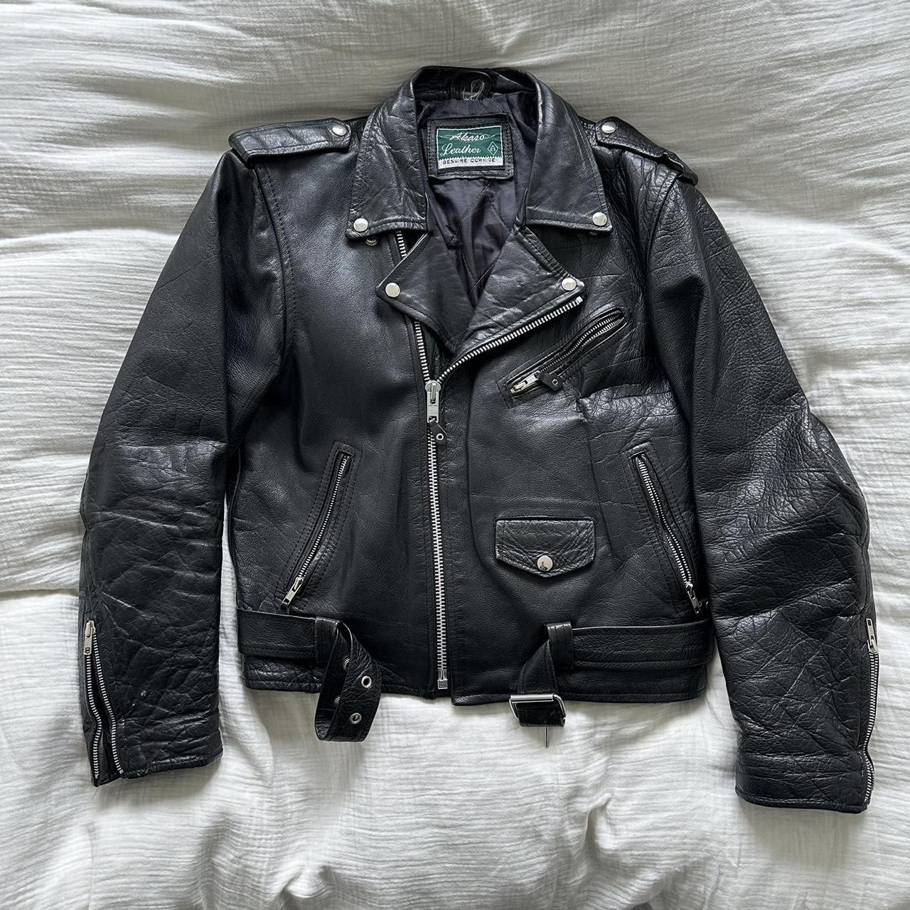 Akaso Japanese leather biker jacket purchased from... - Depop