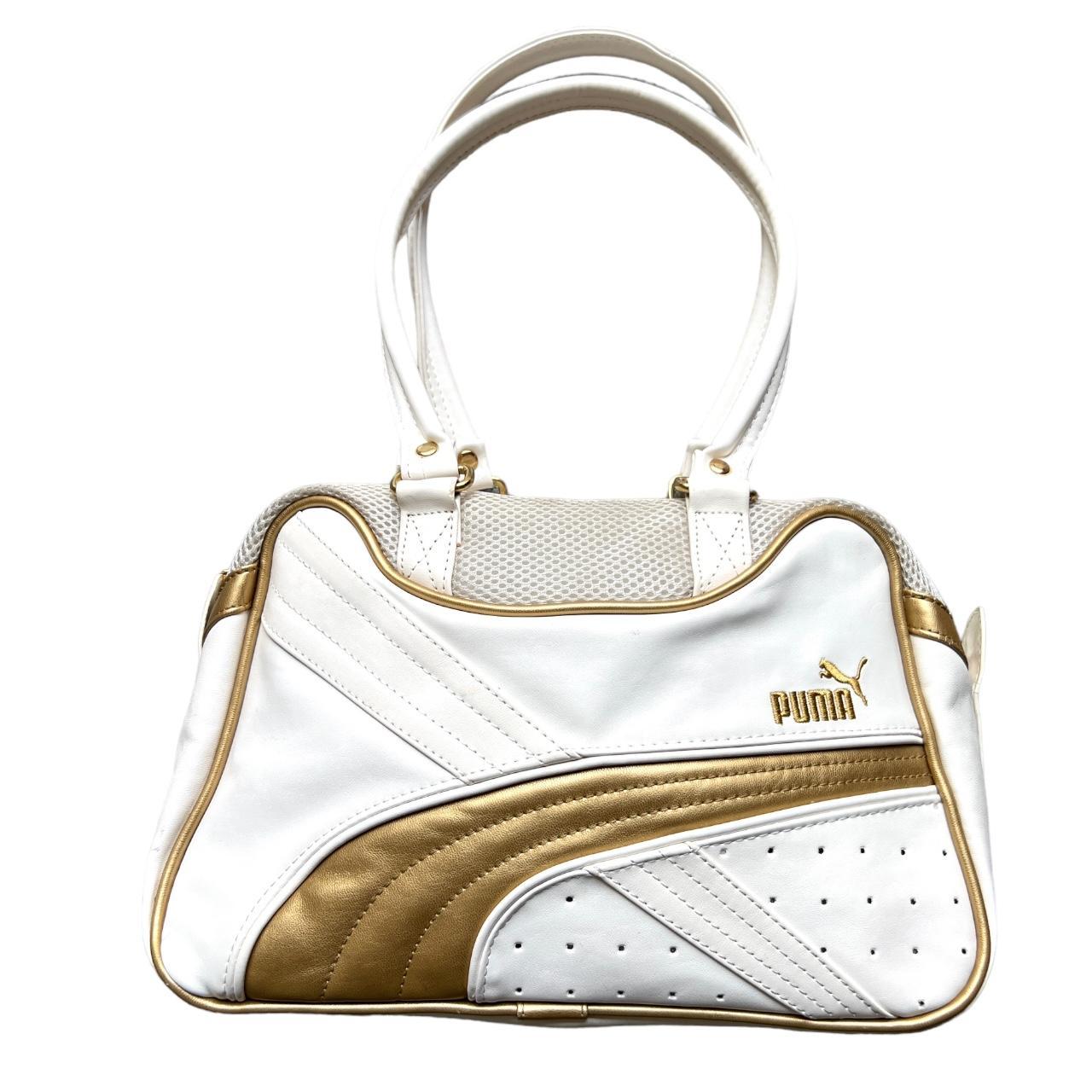 White and gold sales puma purse