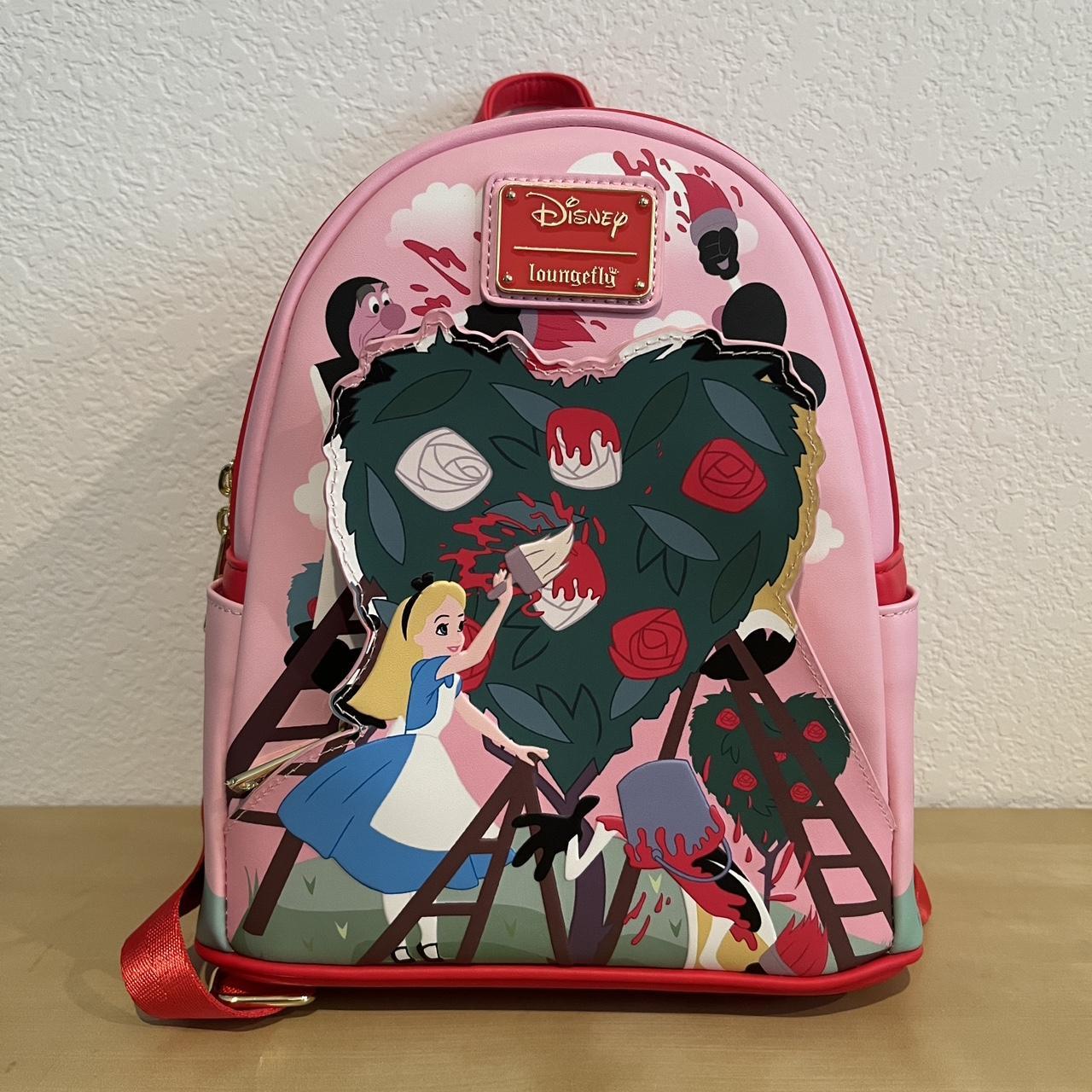 RARE shops 2018 Loungefly Alice In Wonderland Character Print Backpack