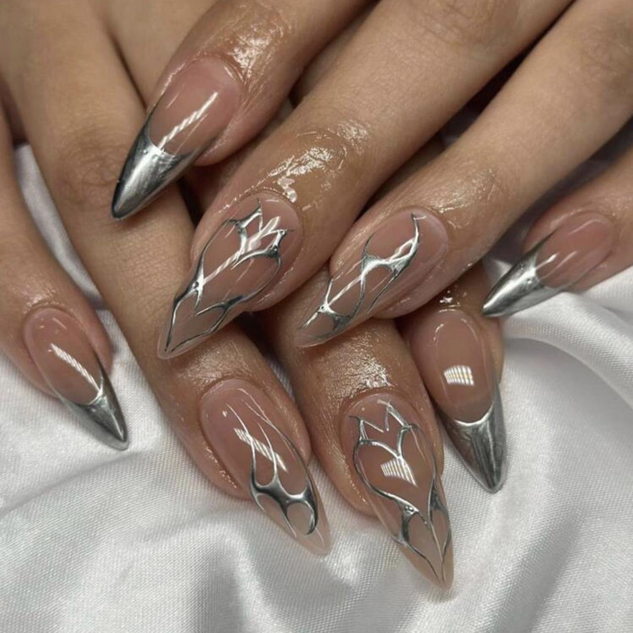 Louis Vuitton-style custom press on nails. Can be - Depop