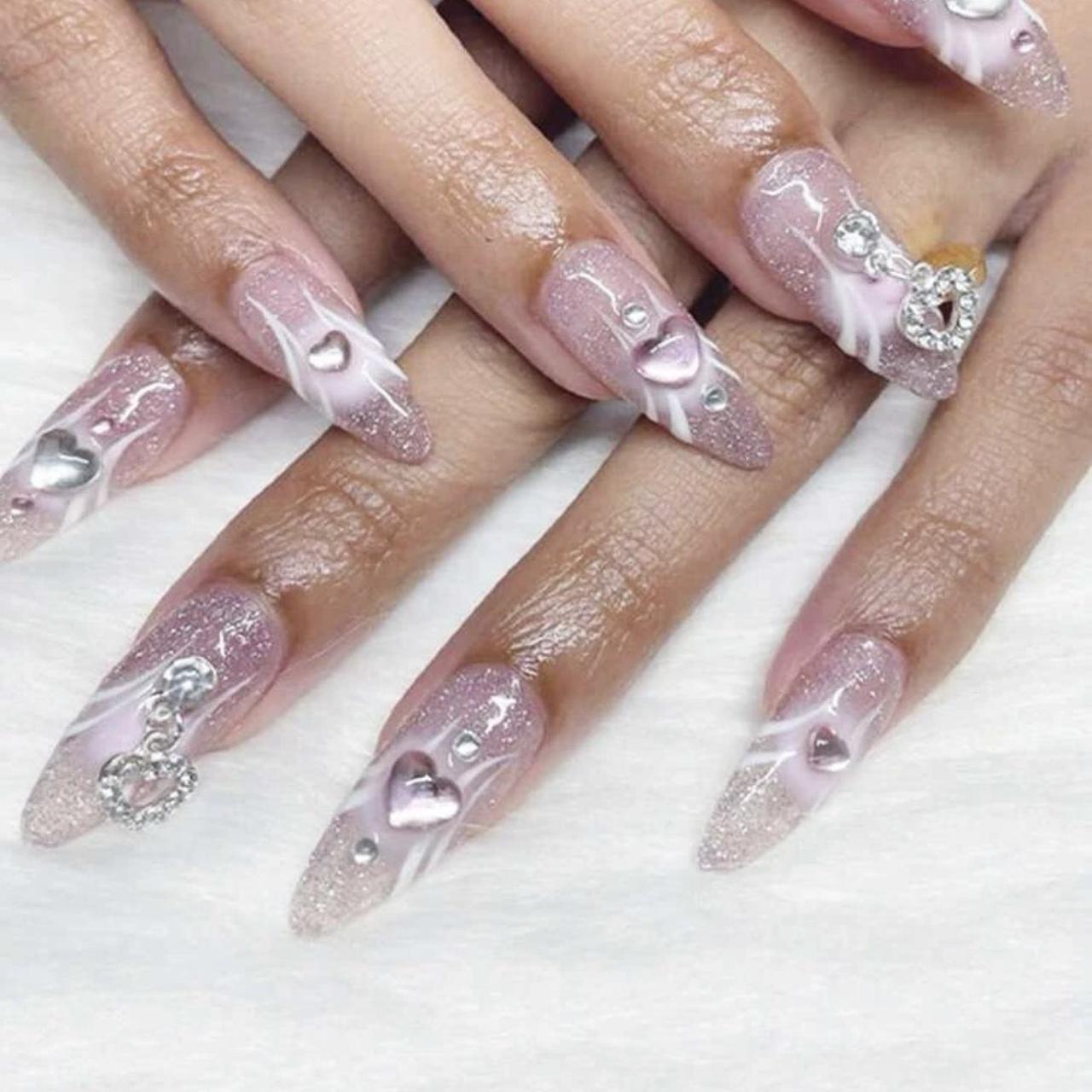 Louis Vuitton-style custom press on nails. Can be - Depop