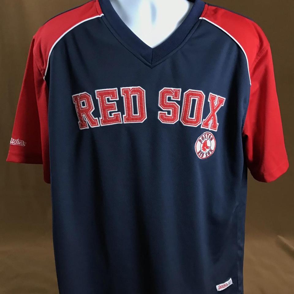 Boston Red Sox Stitches Baseball Polo Shirt Mens - Depop