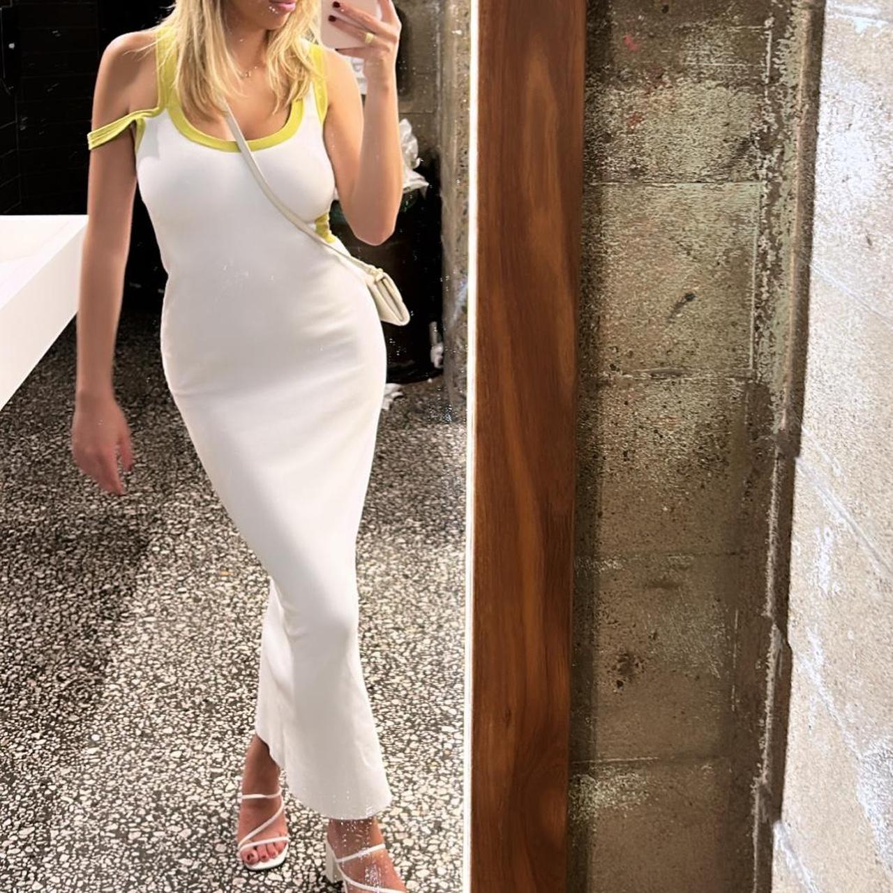 SIR Evalina Midi Dress Citrus/Ivory Only worn once,... Depop