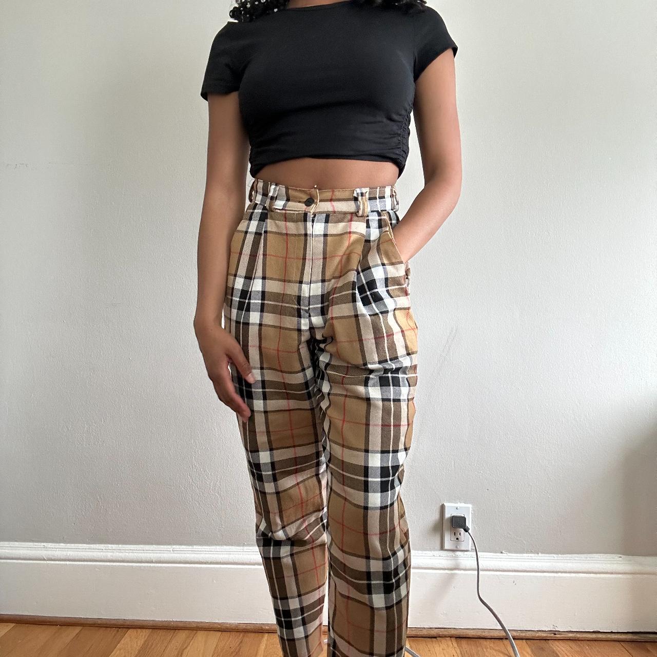 Burberry inspired plaid pants online