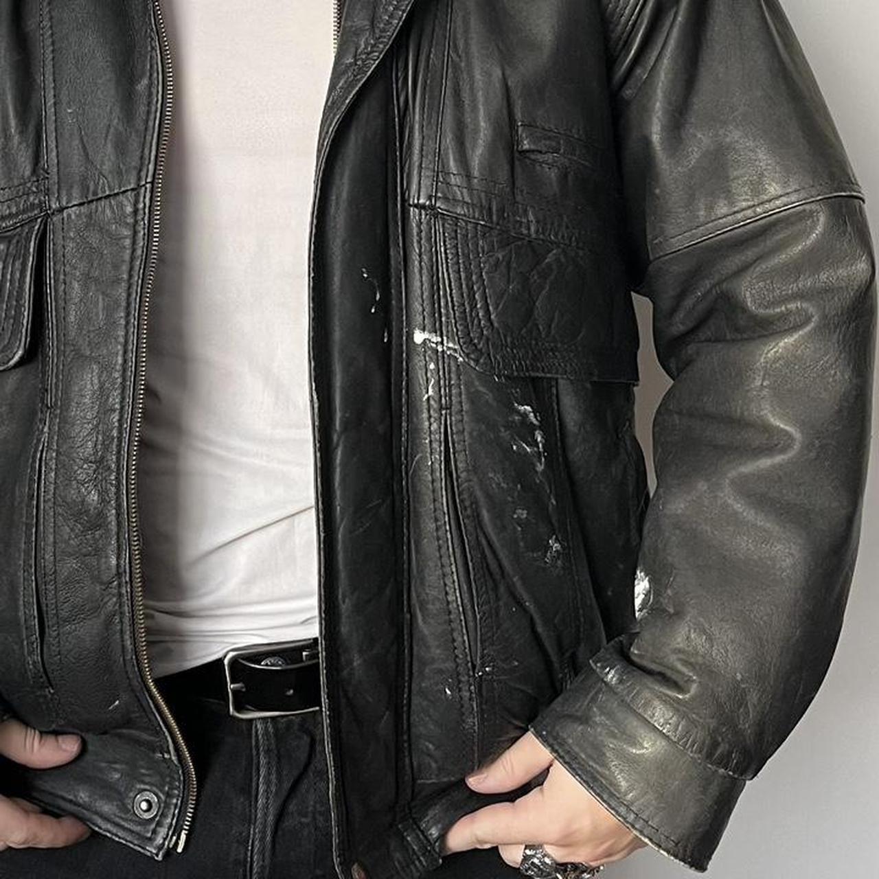 Vintage 90s boxy trekway leather jacket, Size | Depop