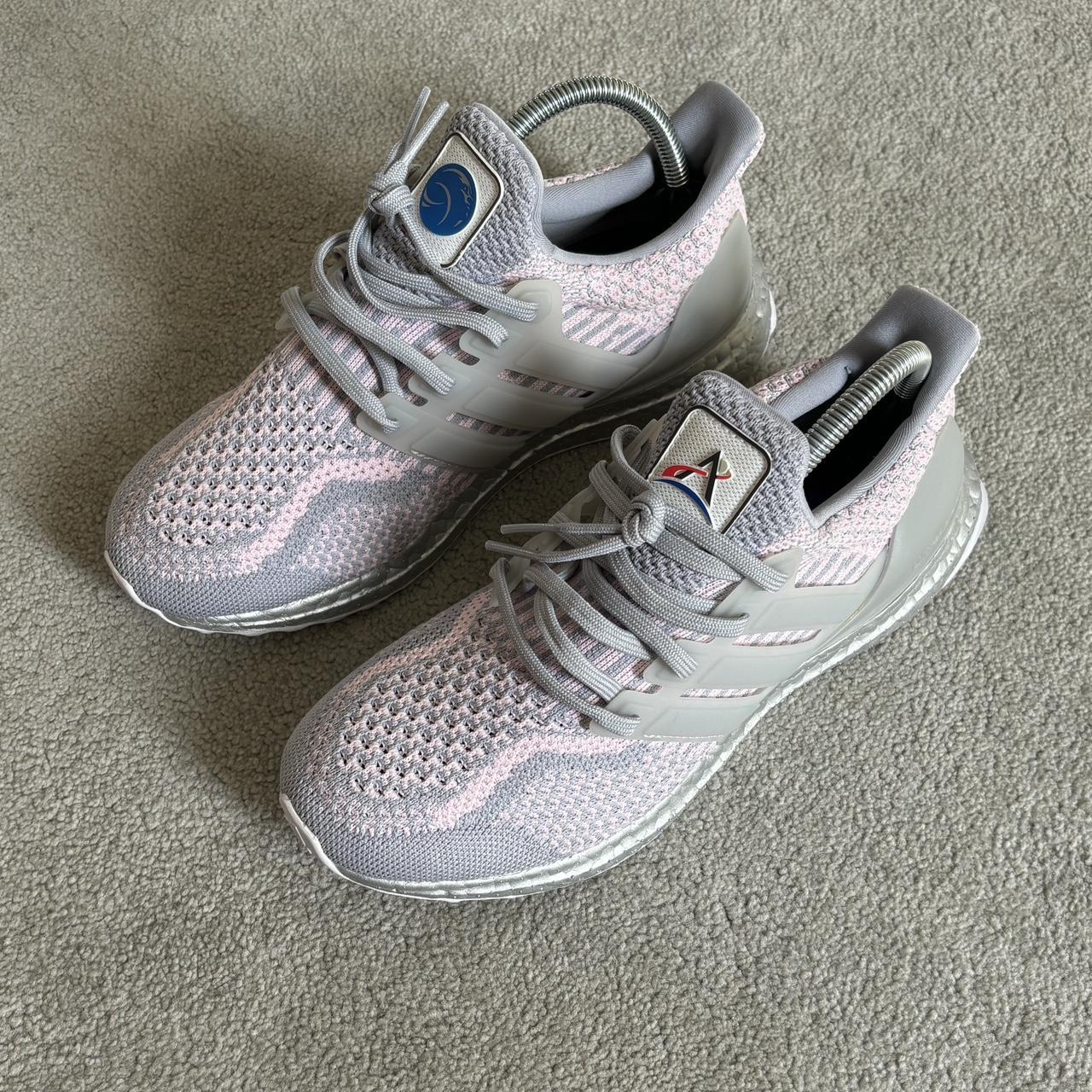 Adidas grey pink trainers online