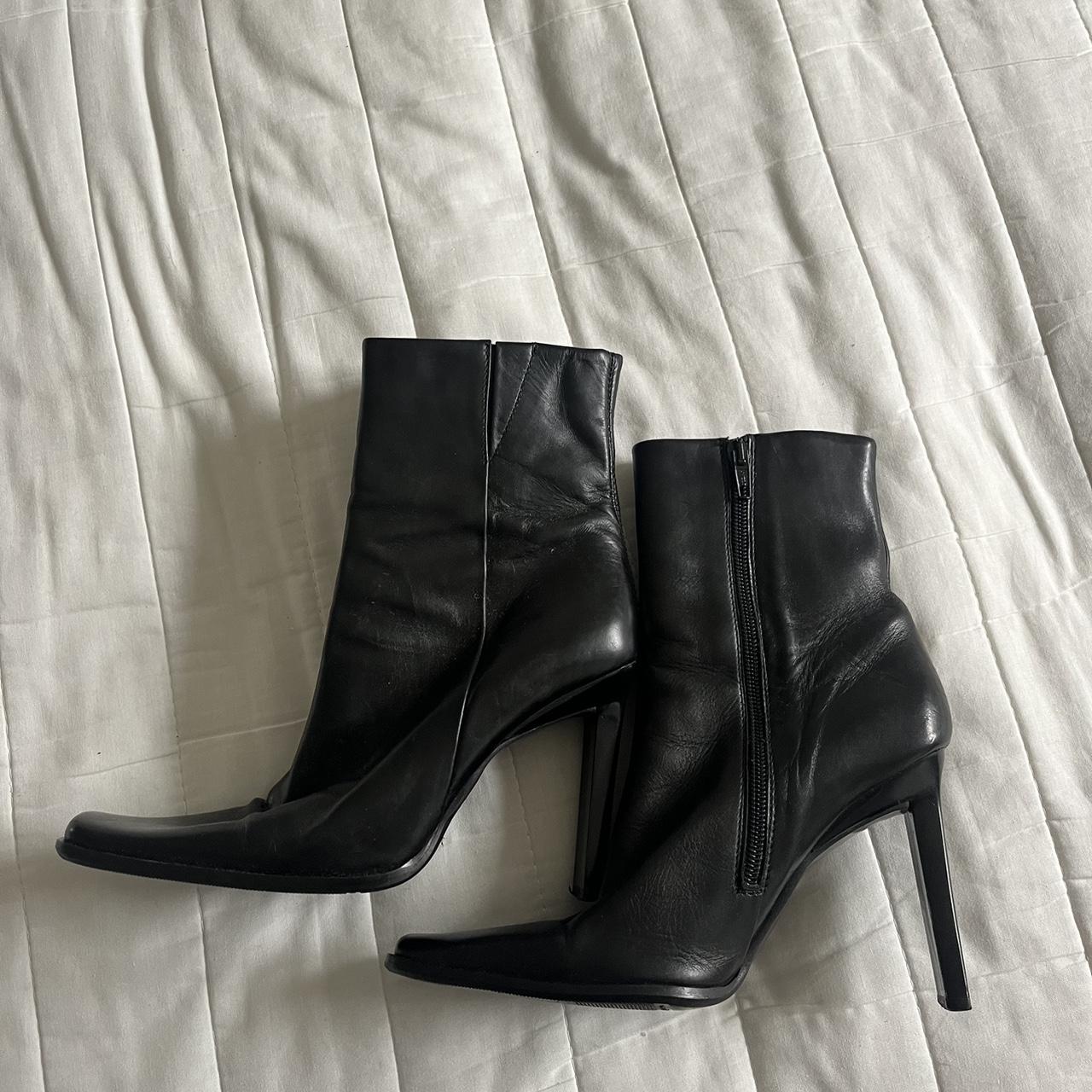 Genuine leather black bronx boots 👢 Around 4/5... - Depop