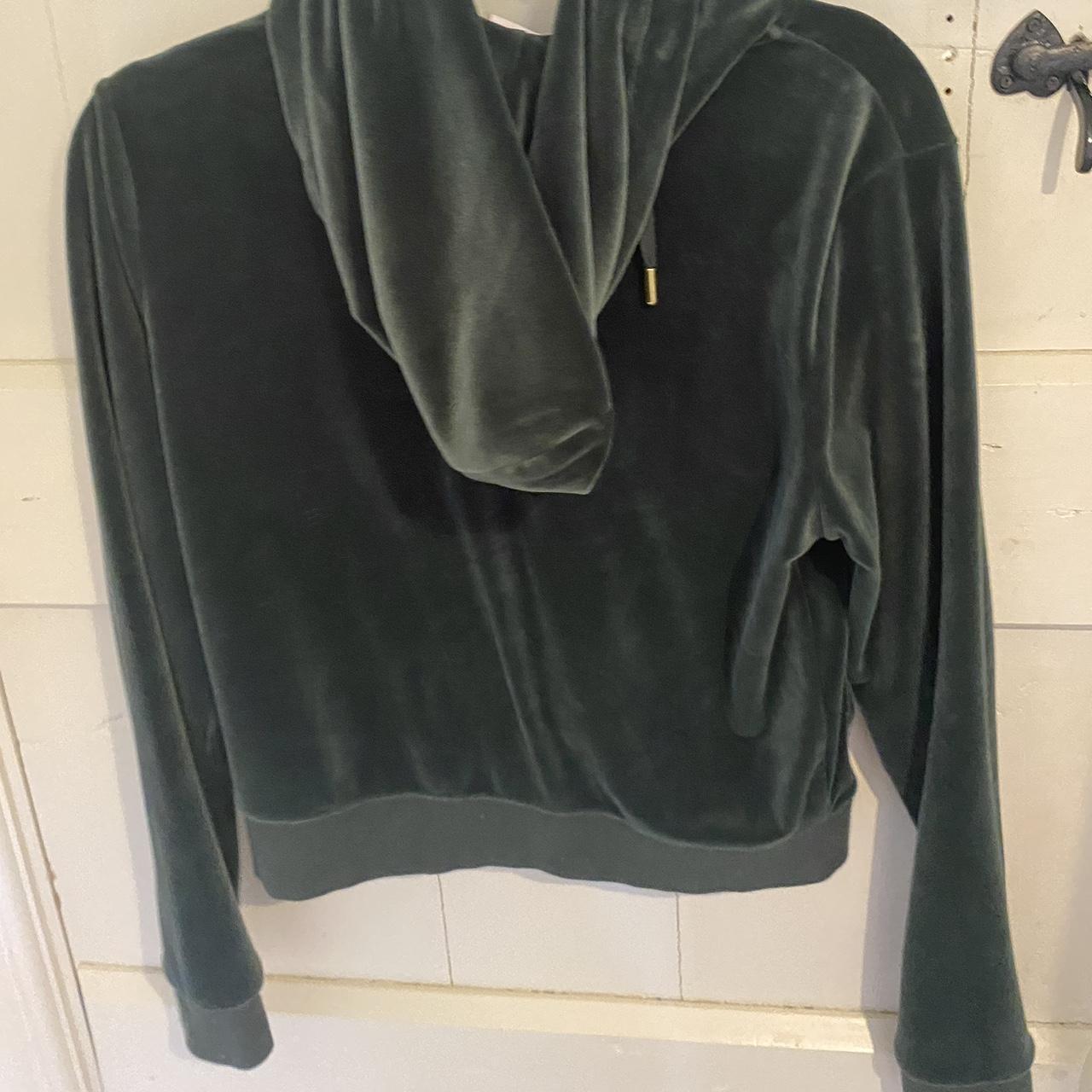 Green velvet juicy tracksuit jacket with hood!... - Depop