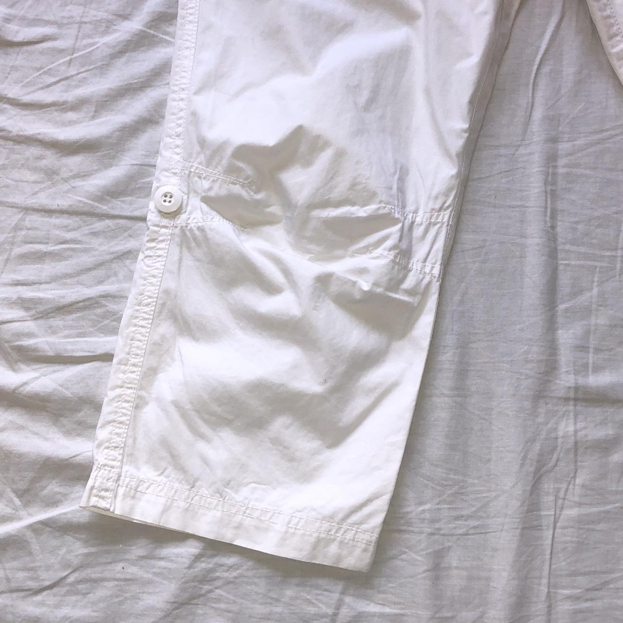 vintage y2k white capri pants M waist: 40,5 cm,... - Depop