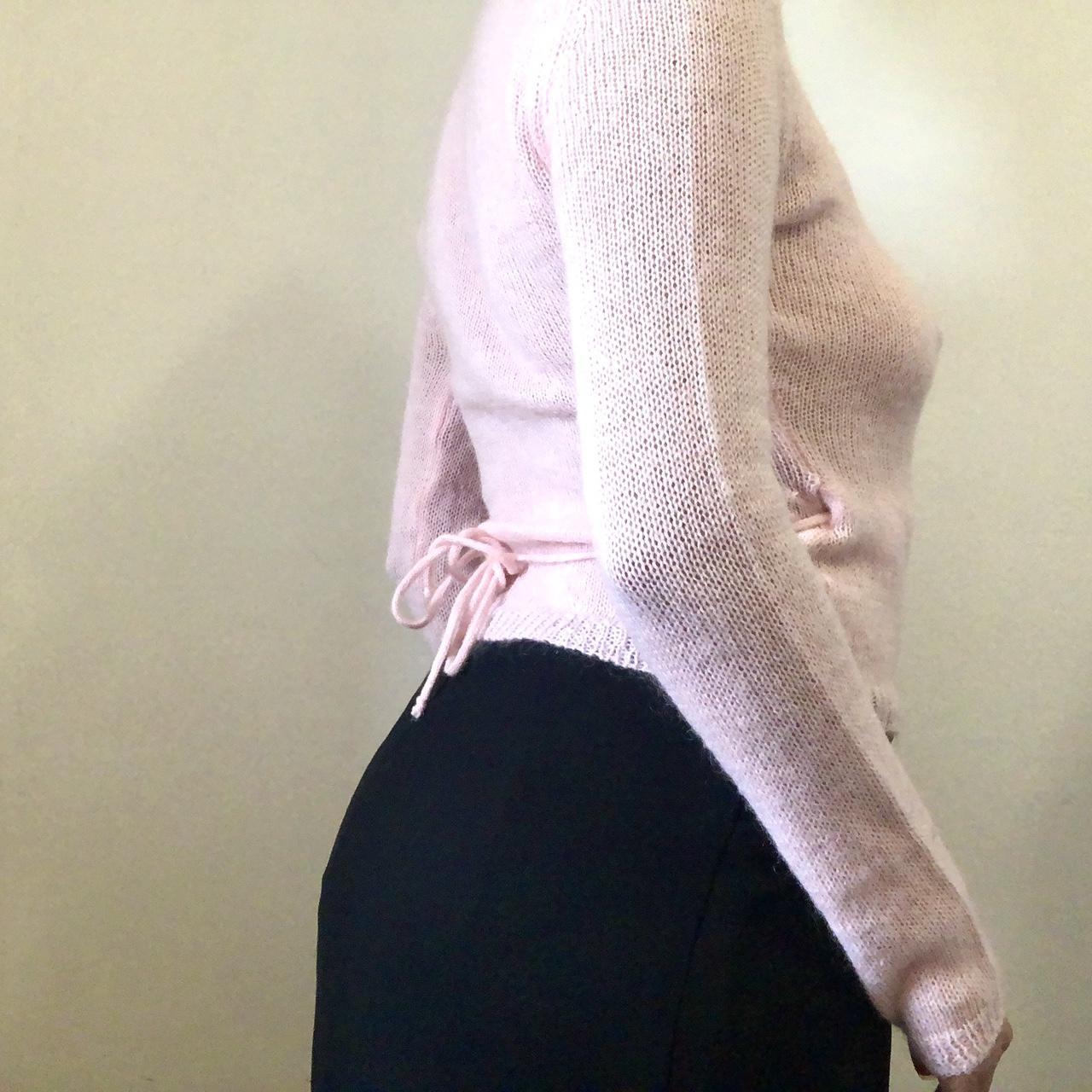 beautiful 90s 00s baby pink wrap cardigan S The... Depop