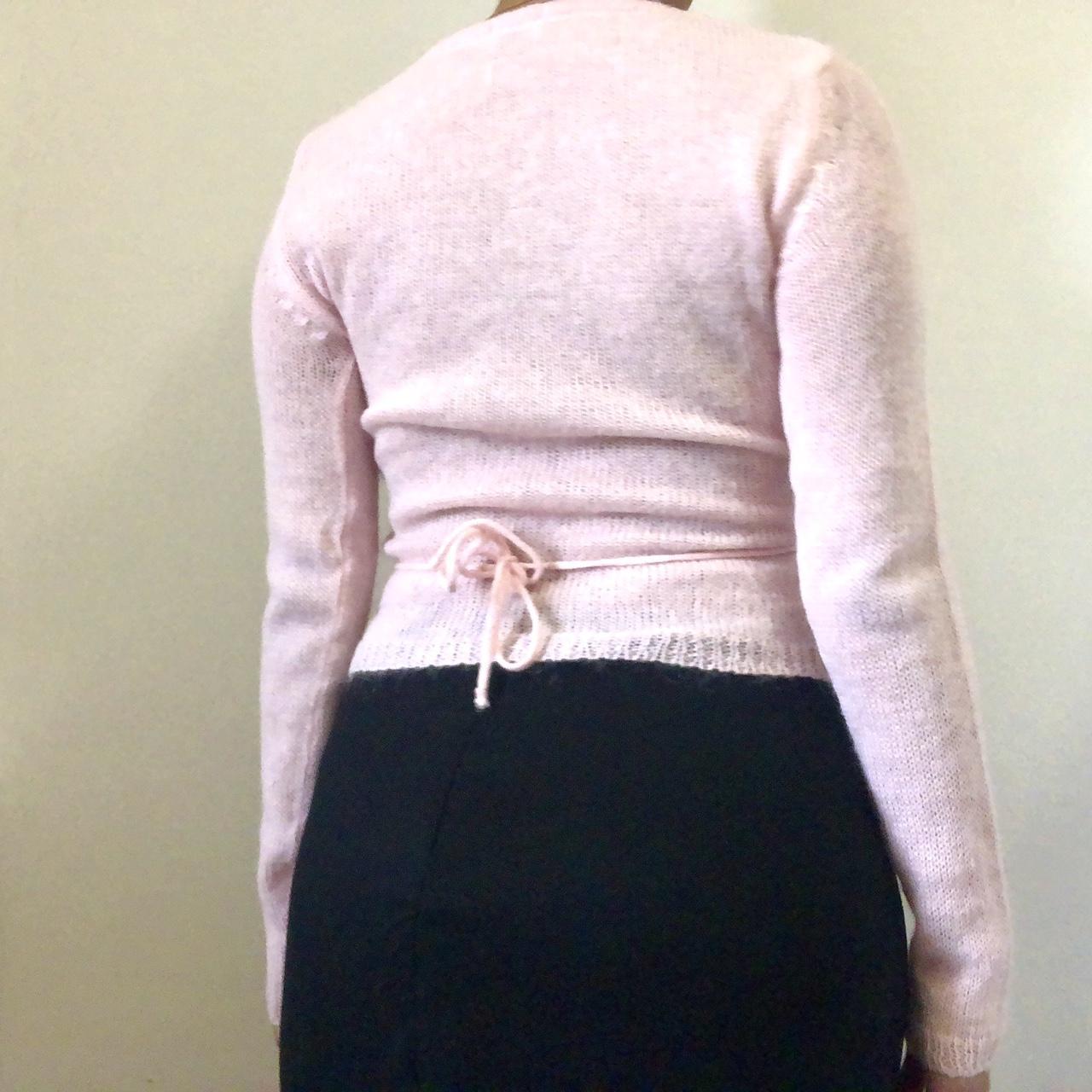 beautiful 90s 00s baby pink wrap cardigan S The... Depop