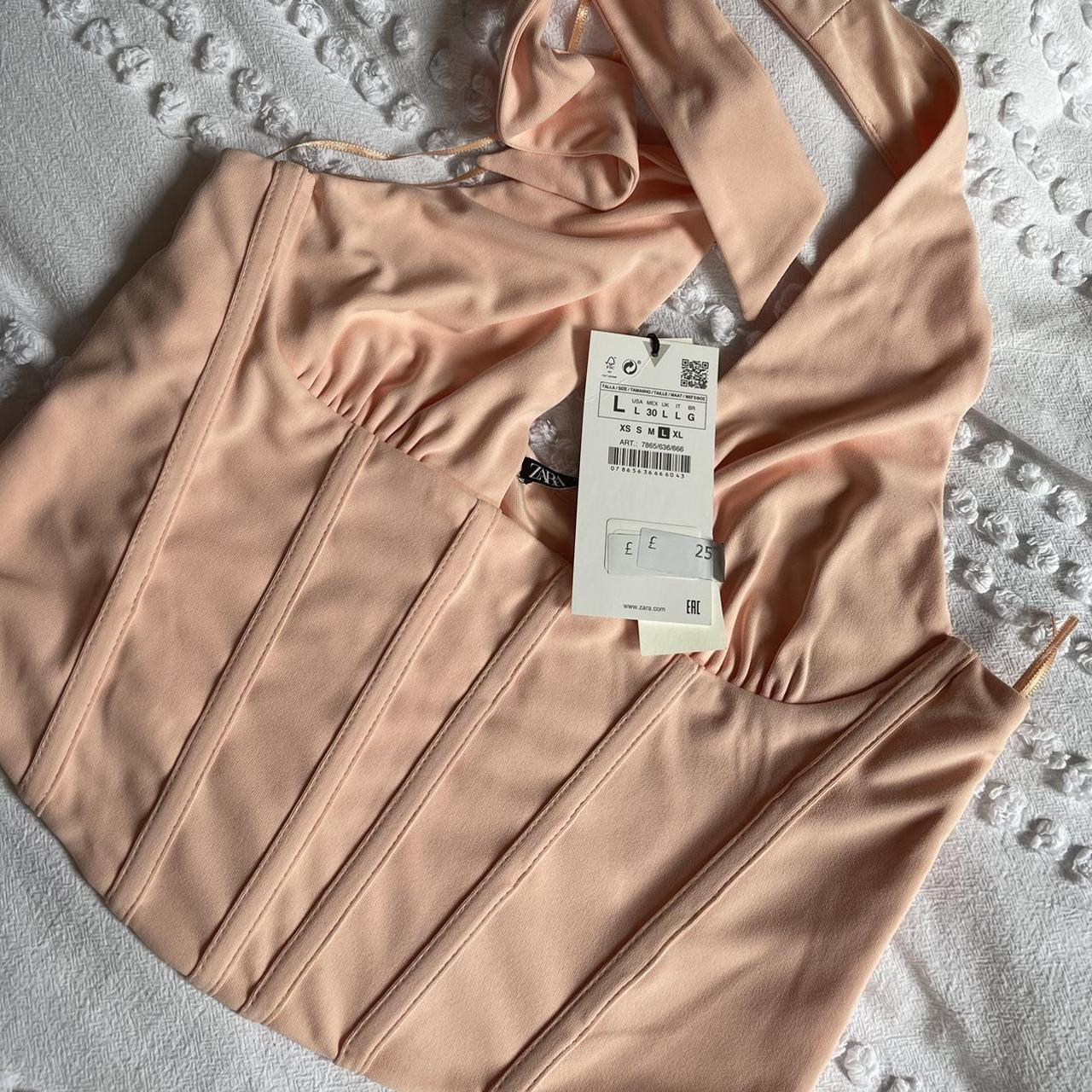 Zara Women's Pink Corset Depop