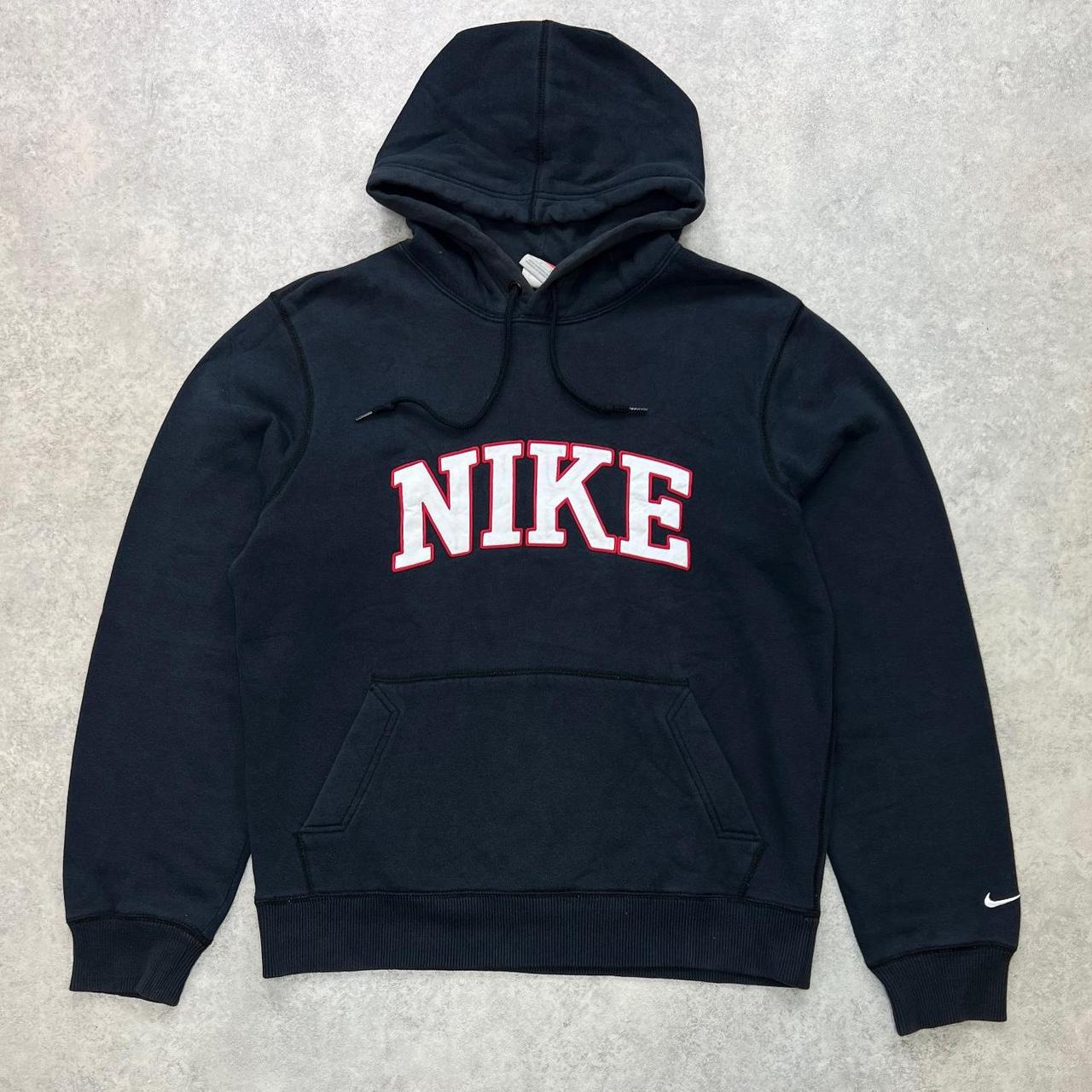 Rare Vintage 00s Black Nike hoodie with embroidered... - Depop