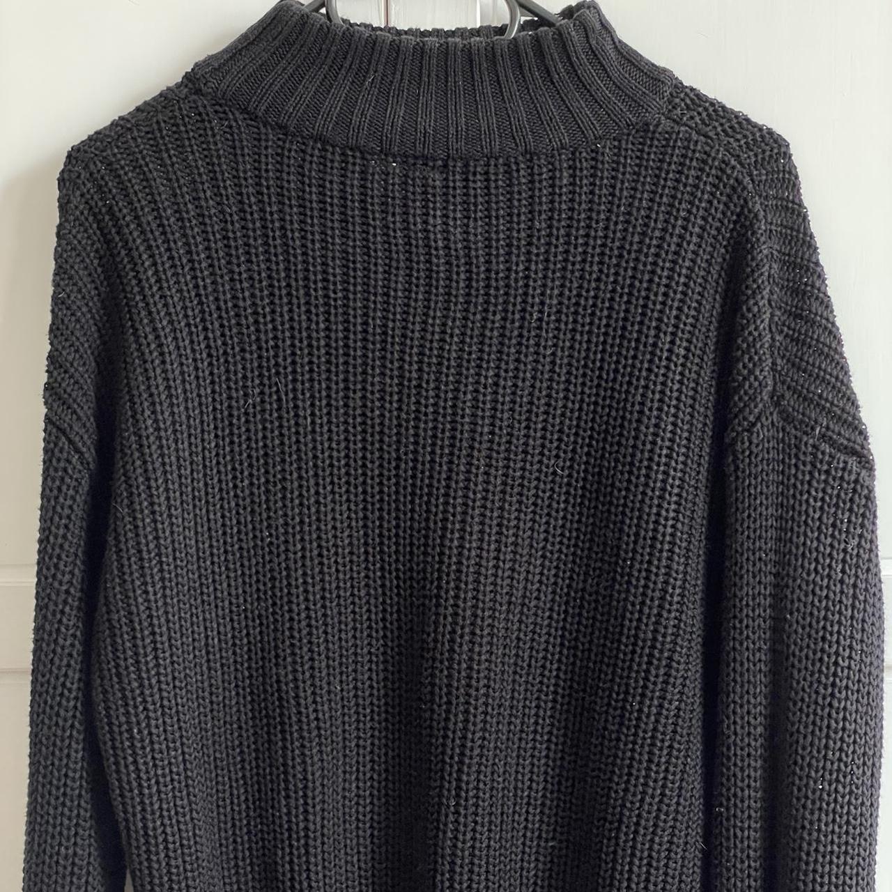 h&m black knitted jumper. size medium. great condition - Depop