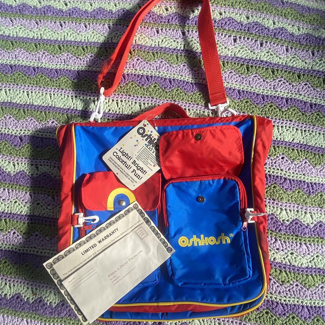 Vintage Oshkosh primary color messenger bag... Depop
