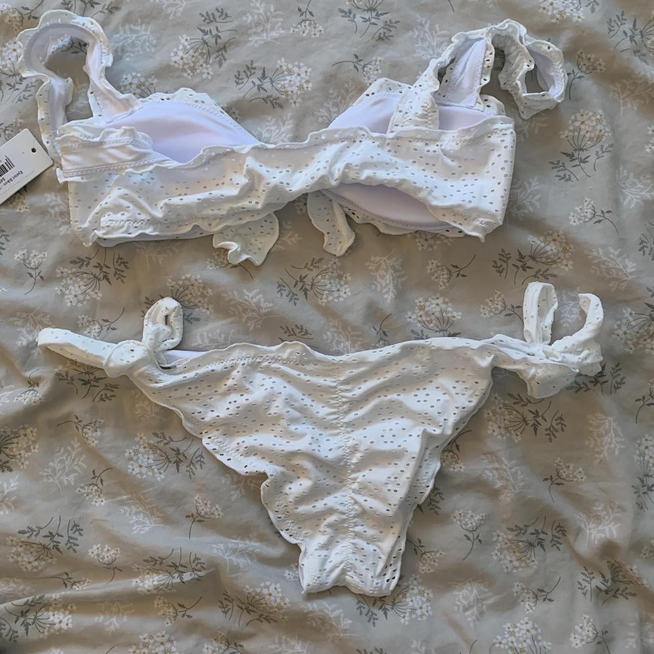 Frankie’s Bikinis Colby DUPE cute white pointelle... Depop