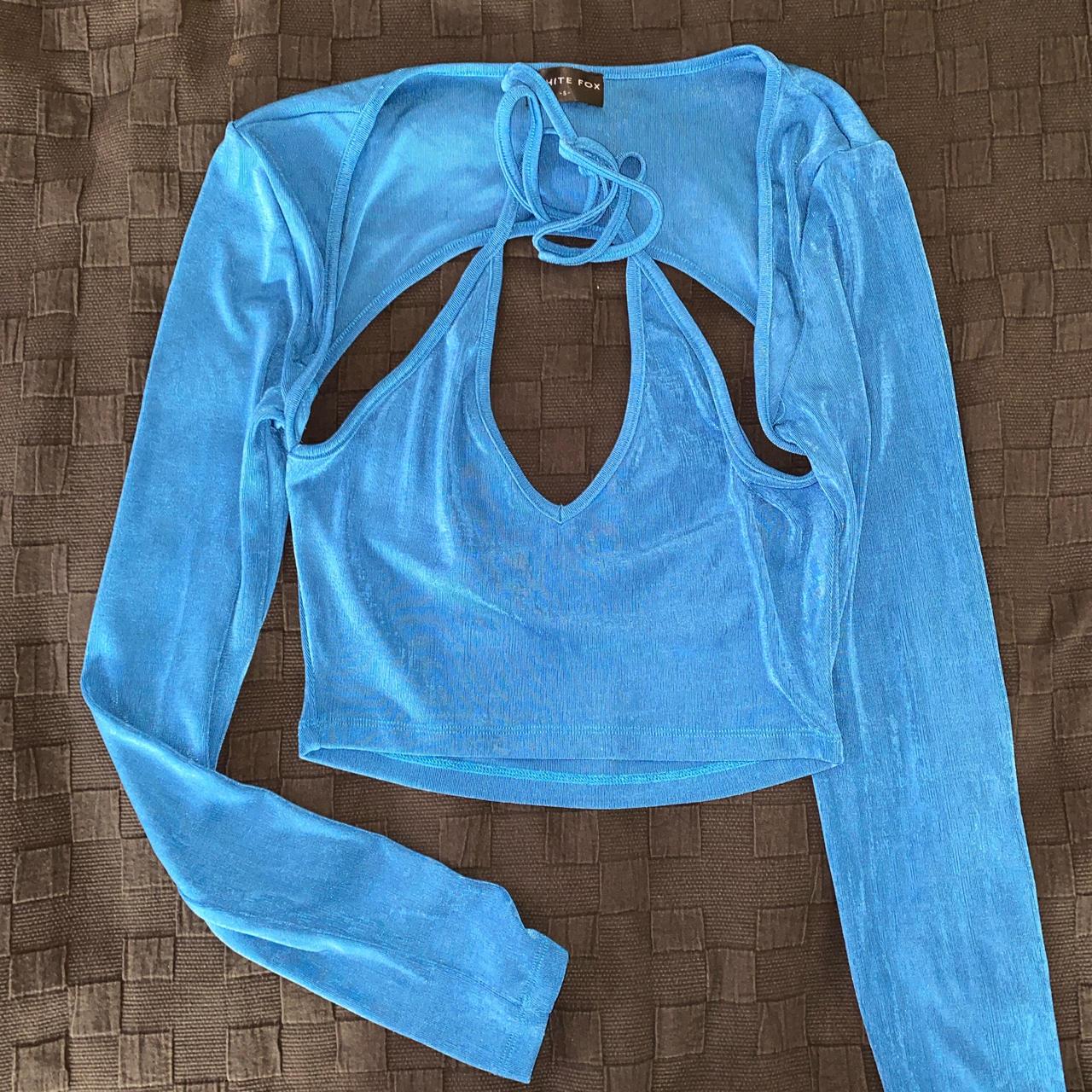 Whitefox Boutique Cute Long Sleeve Trendy Top Blue Depop 9892