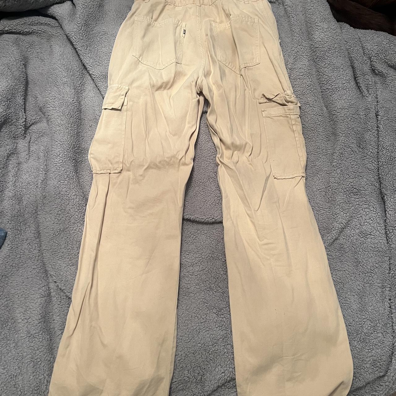 Beige Stradivarius cargos. Worn once but too long.... - Depop