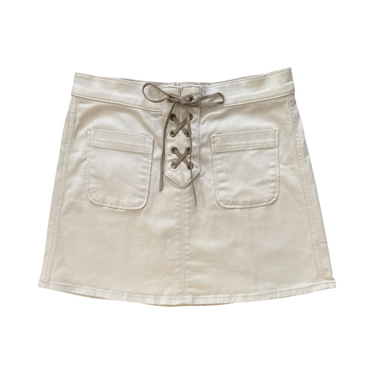 Preloved Women's Casual Skirt - White/Cream - 6 –… - image 1