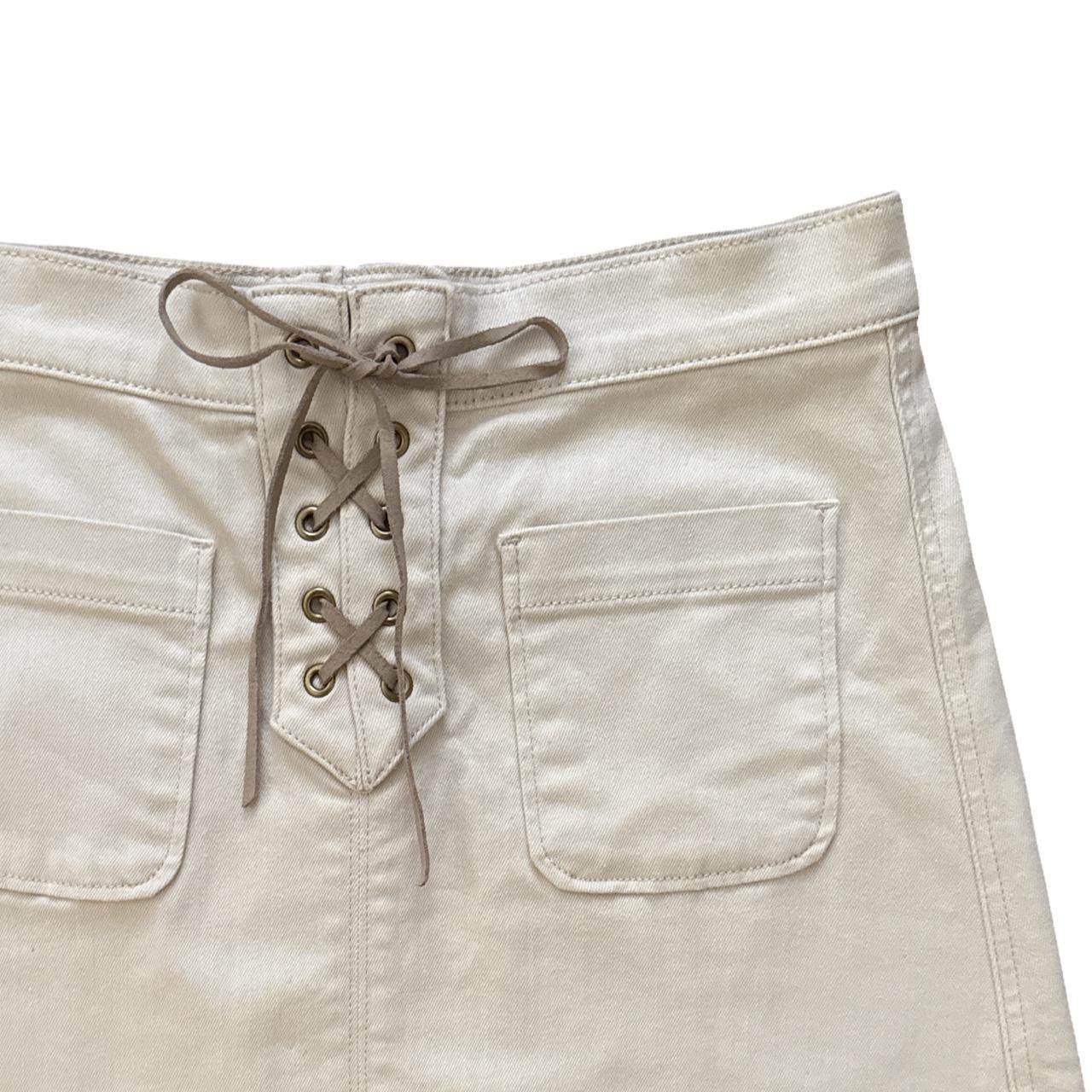 Preloved Women's Casual Skirt - White/Cream - 6 –… - image 3