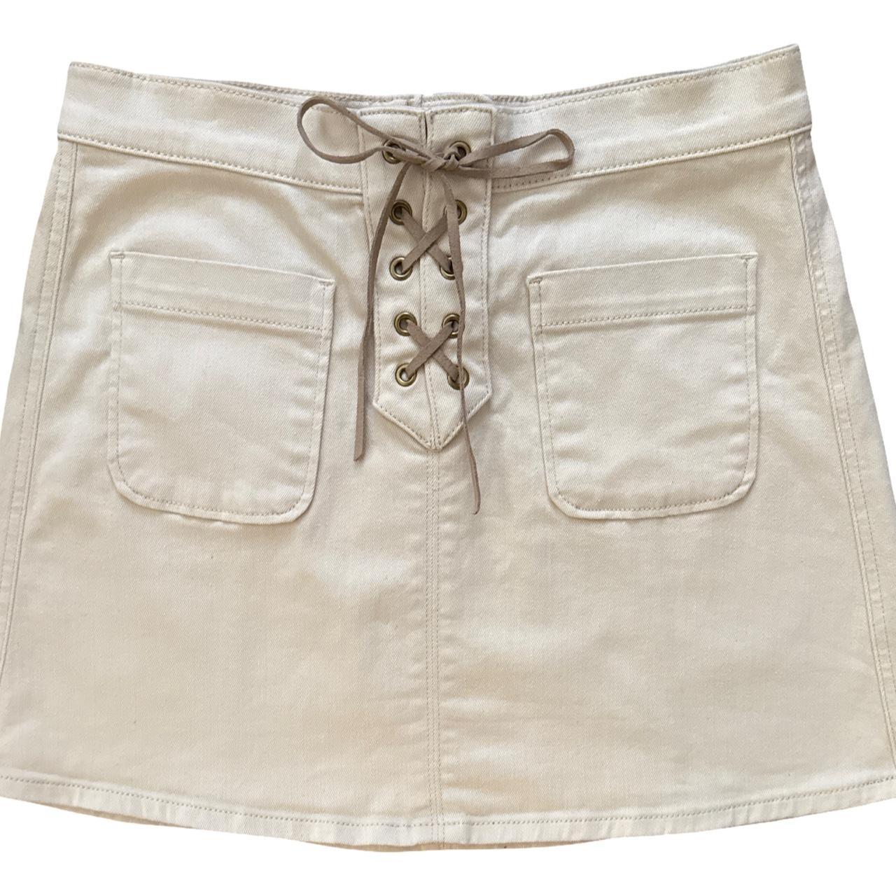 Preloved Women's Casual Skirt - White/Cream - 6 –… - image 2