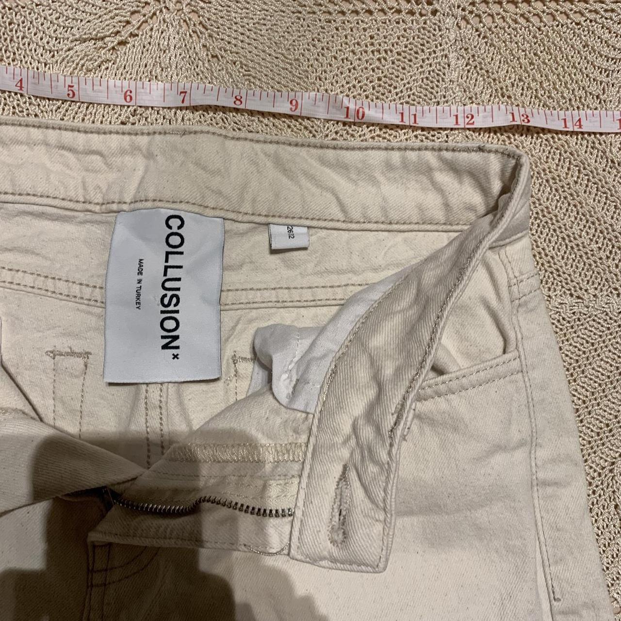 White Collusion jeans Wide Leg Frayed cuffs Size 6 Depop