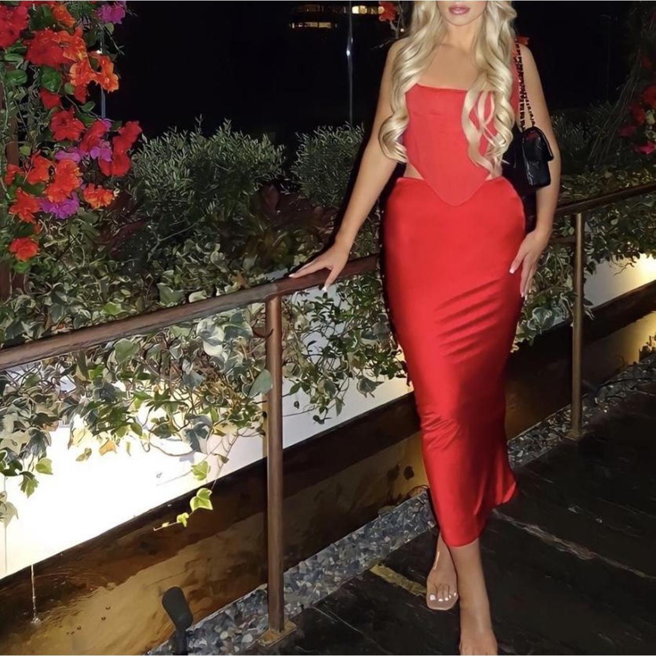 House of cb red two piece coord maxi skirt and... Depop