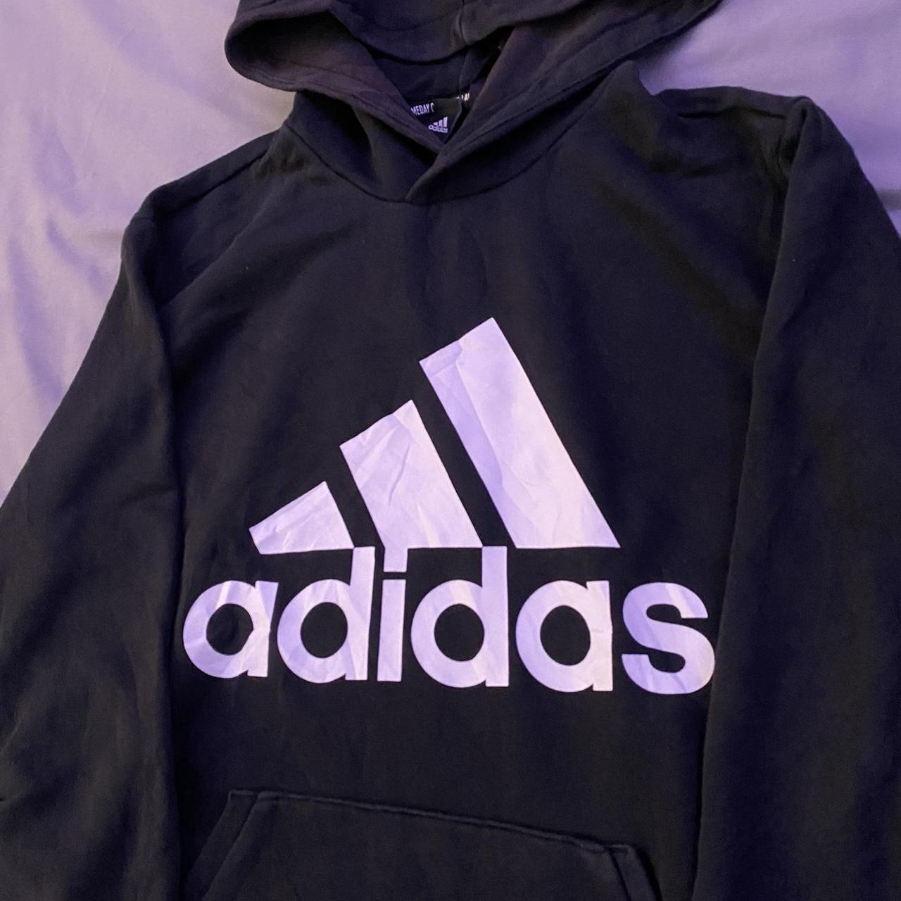 Adidas Men's Black and White Hoodie | Depop