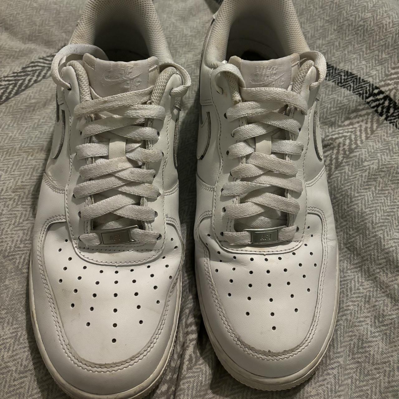 White mens nike air force, size 7. No flaws as only... - Depop