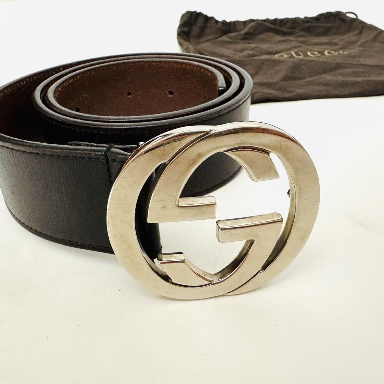 GUCCI • Brown & Silver GG Belt 100% authentic GUCCI... - Depop