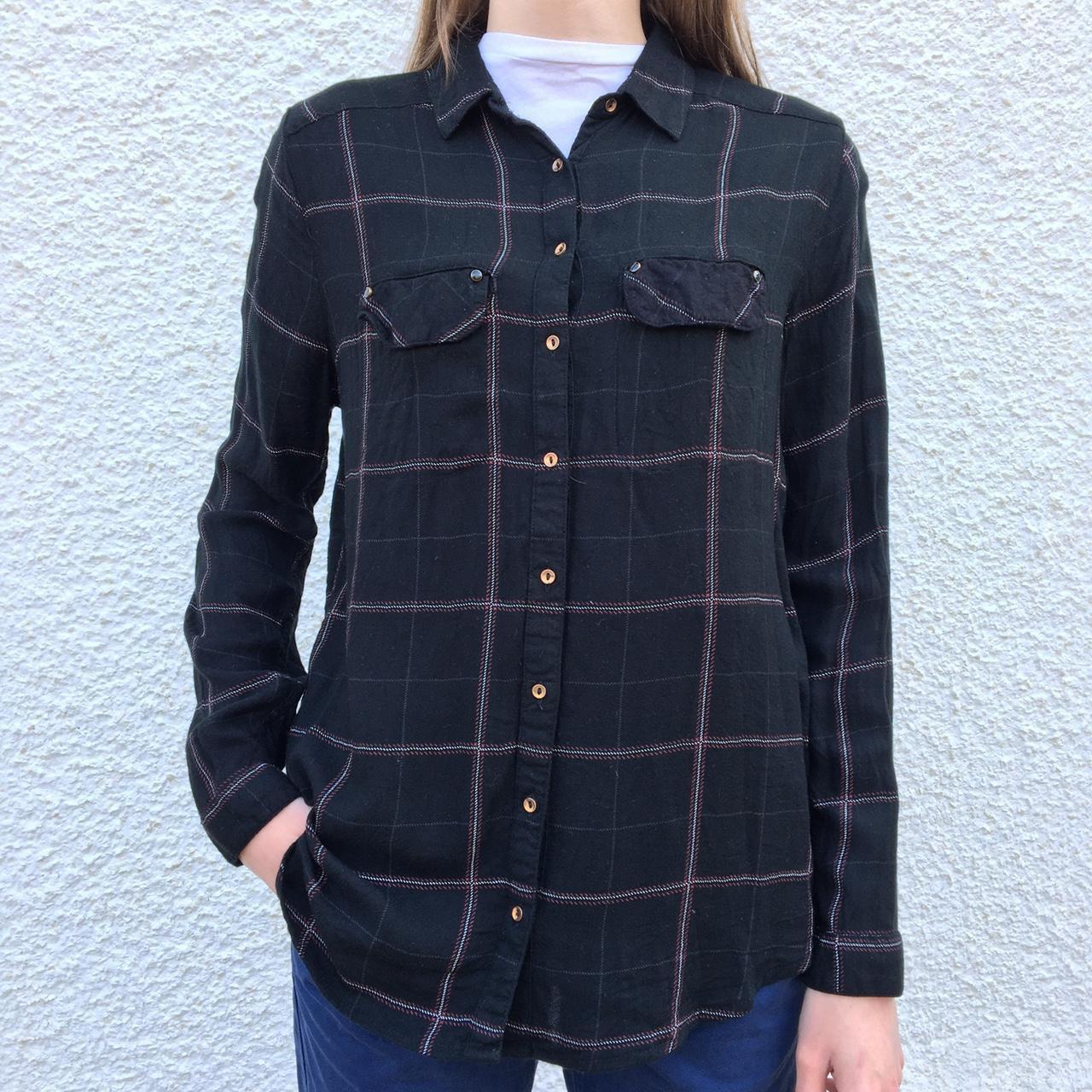 RIVER ISLAND black checked shirt size 8 with gold