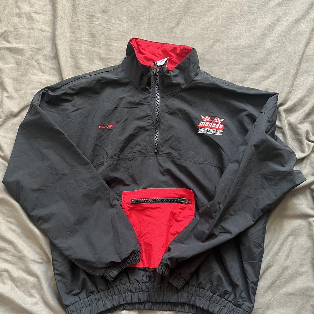 Red and Black Motorcross Track Jacket Quarter zip... - Depop