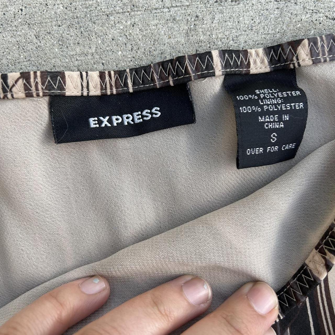 Sooo cool Y2k 2000s EXPRESS brown black pattern midi... - Depop