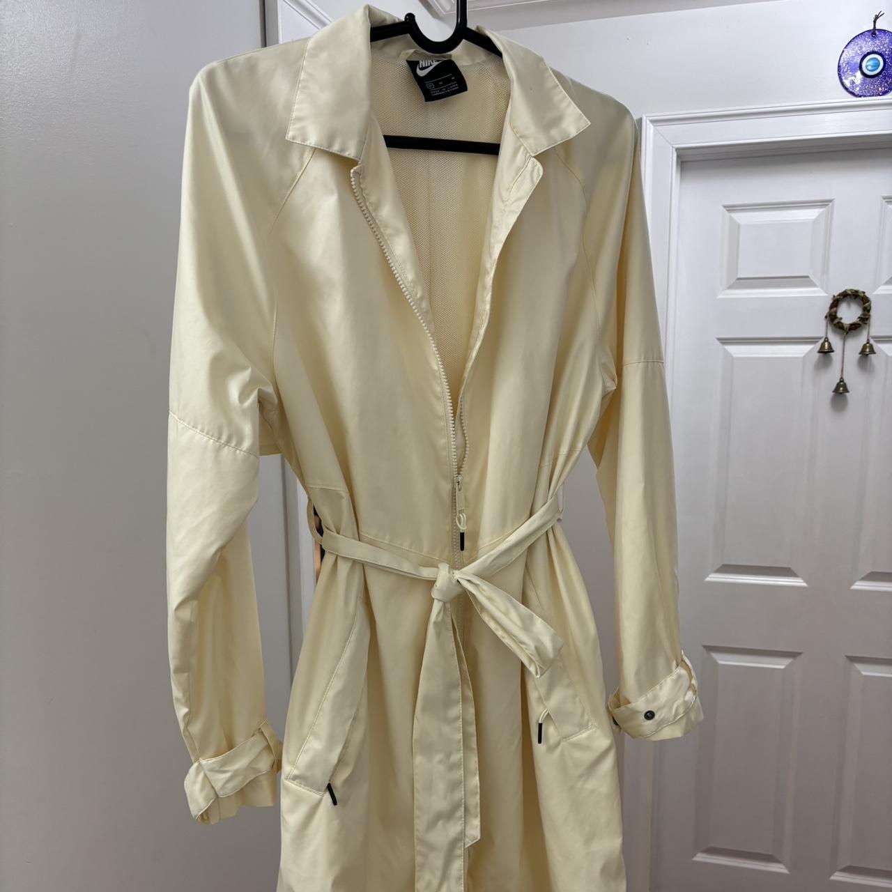 nike trench coat in cream