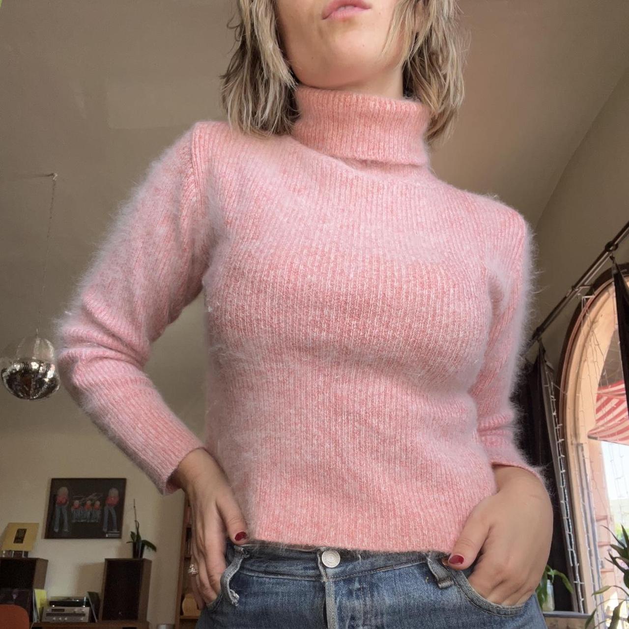 Vintage BARBIE pink mohair turtleneck Depop