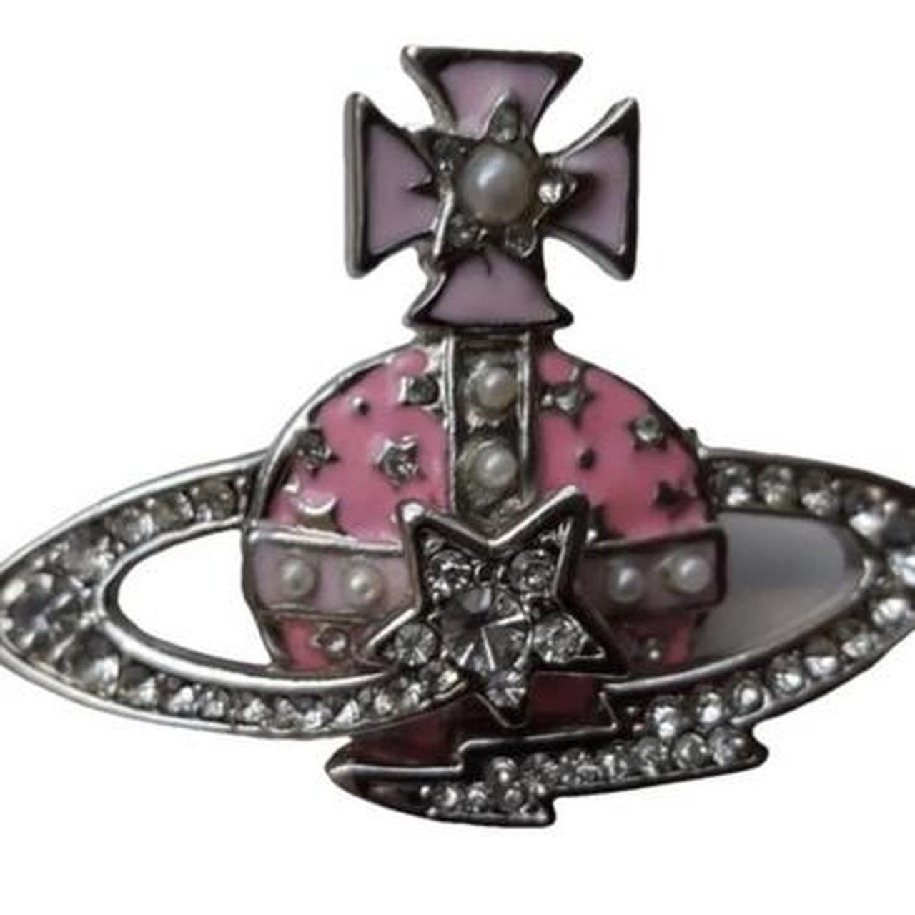 Vivienne Westwood pink orb brooch with diamante | Depop